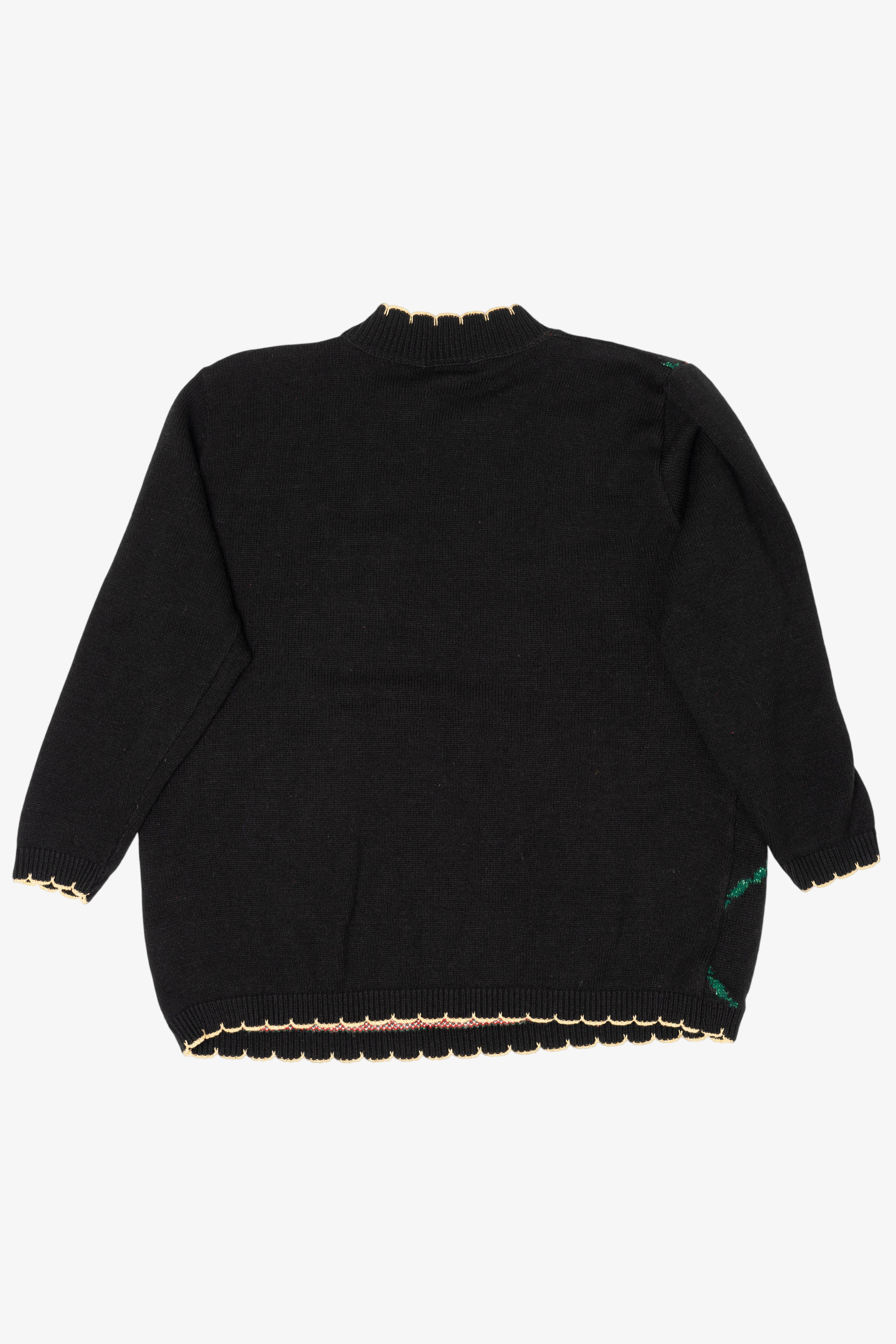 Vintage Black Cricket Lane Ugly Christmas Pullover (1990s)