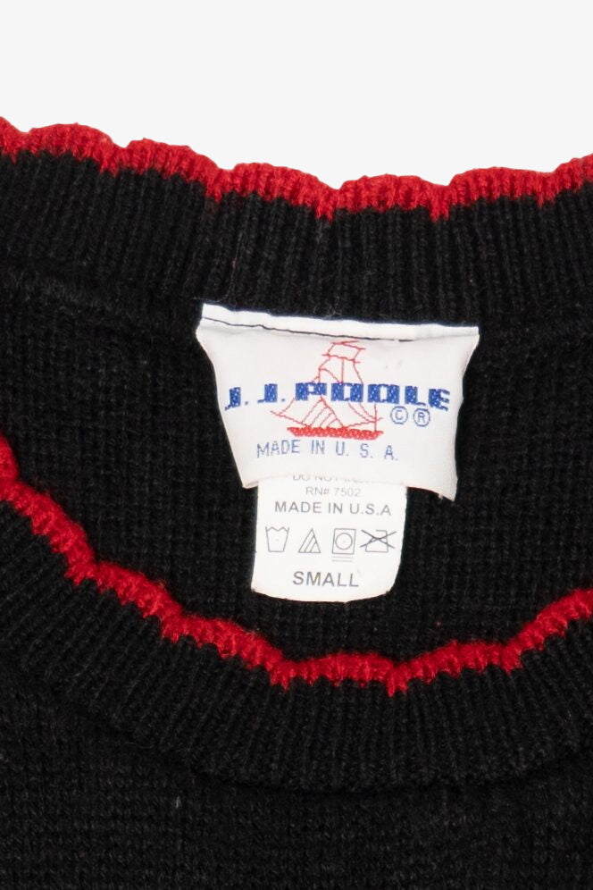 Vintage Black J.J Poole Angel Bears Ugly Christmas Pullover (1990s)