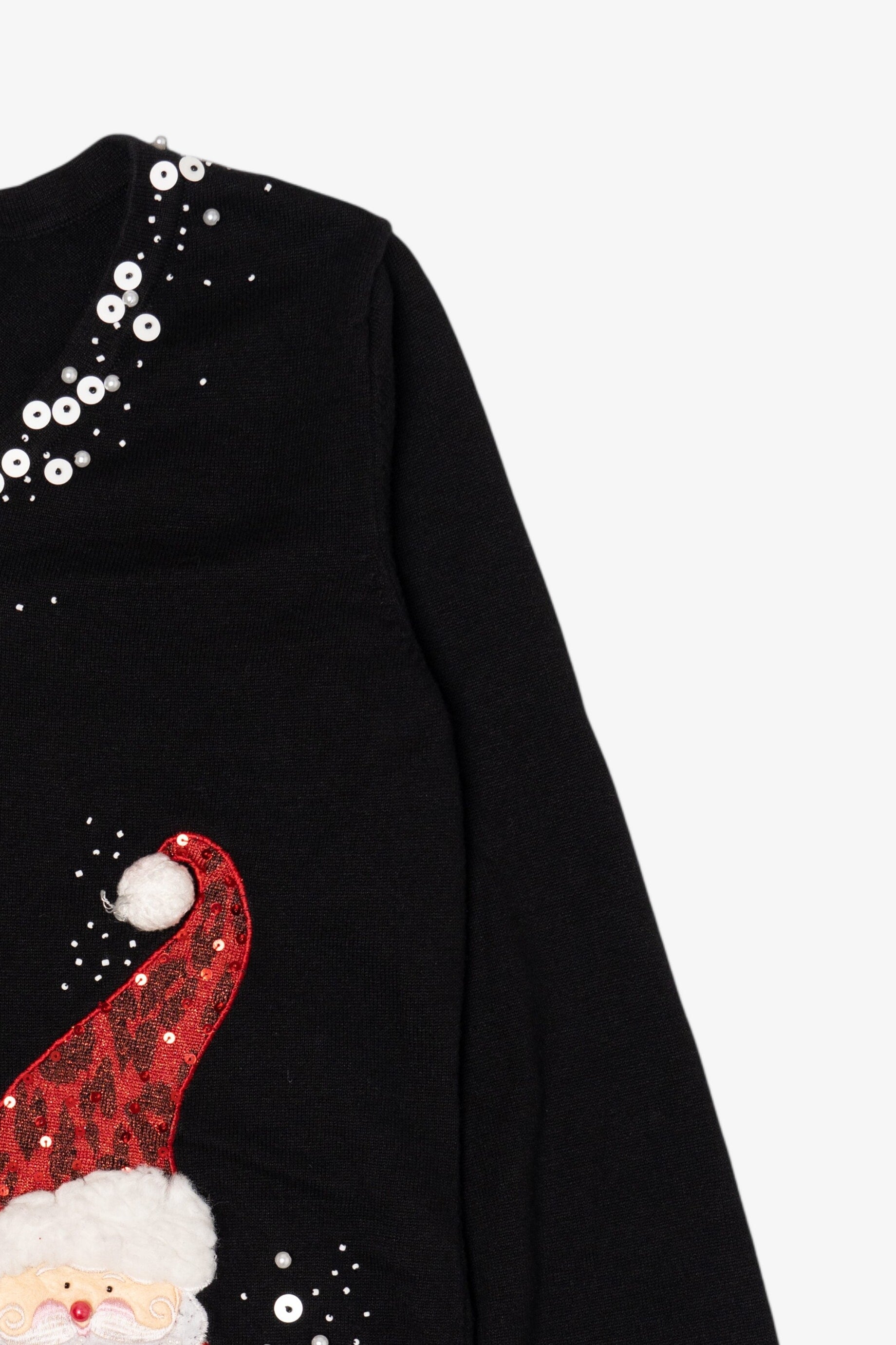 Vintage Black Santa Ugly Christmas Pullover (1990s)