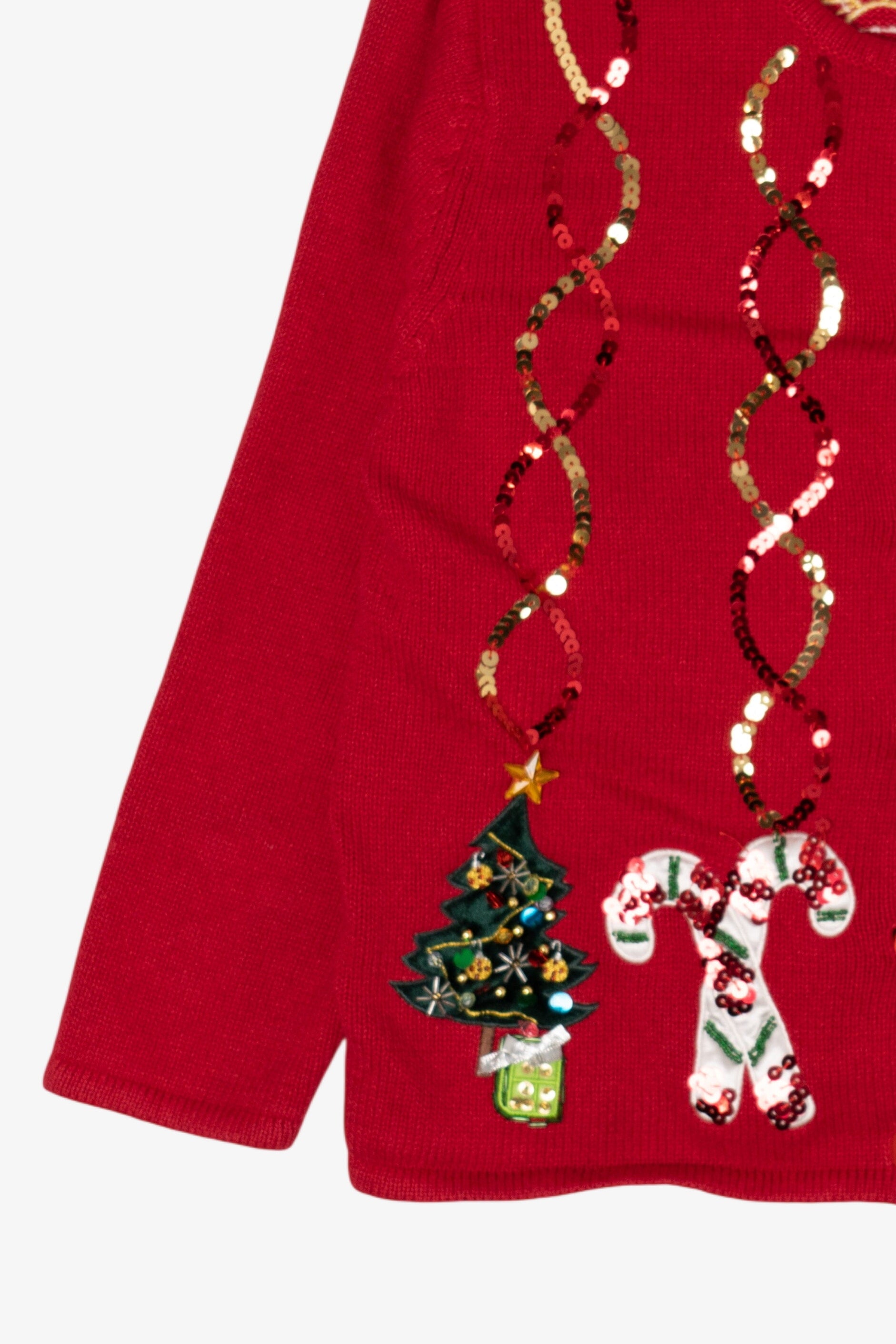 Vintage Red Crystal Kole Ugly Christmas Cardigan (1990s)