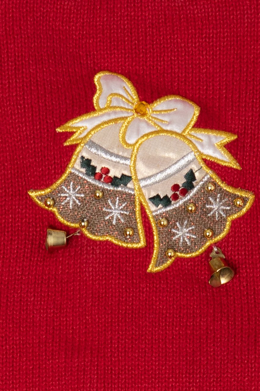 Vintage Red Crystal Kole Ugly Christmas Cardigan (1990s)