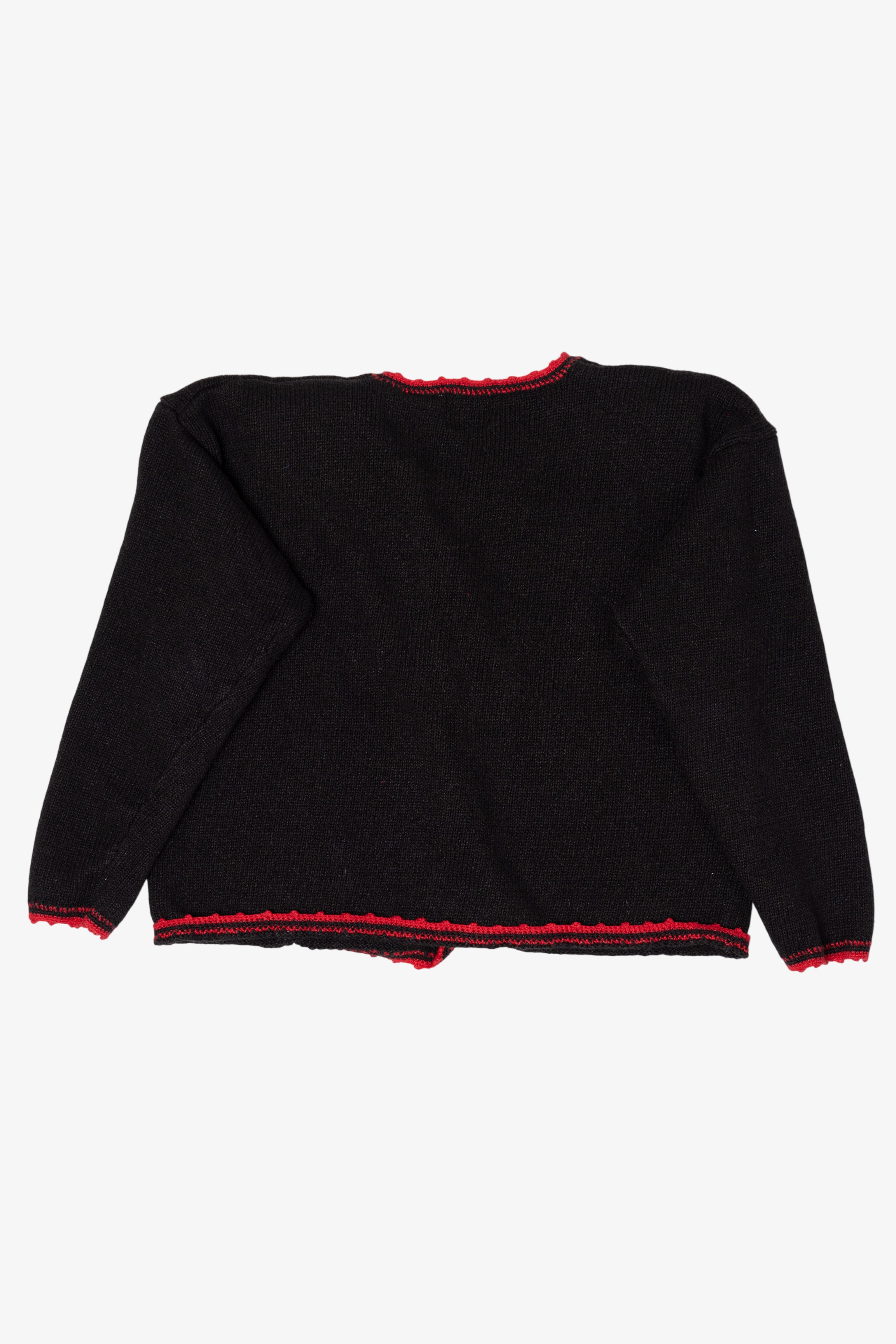 Vintage Black Nutcracker Bears Skating Ugly Christmas Cardigan (1990s)