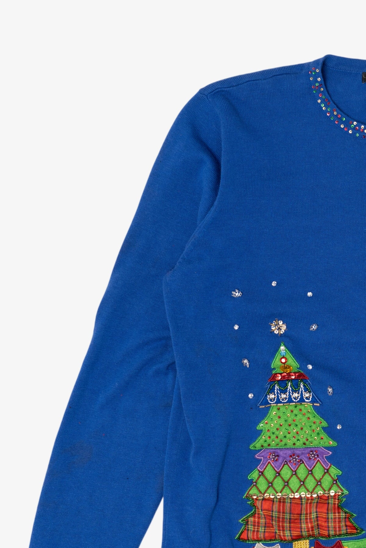 Vintage Y2k Lightweight Blue Santa Ugly Christmas Sweater (2000s)