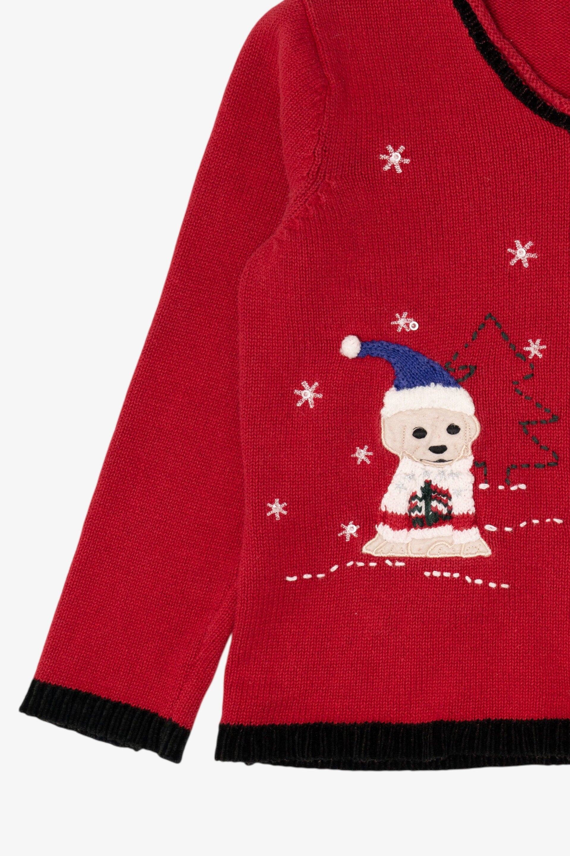 Vintage Red Puppies Ugly Christmas Cardigan (1990s)