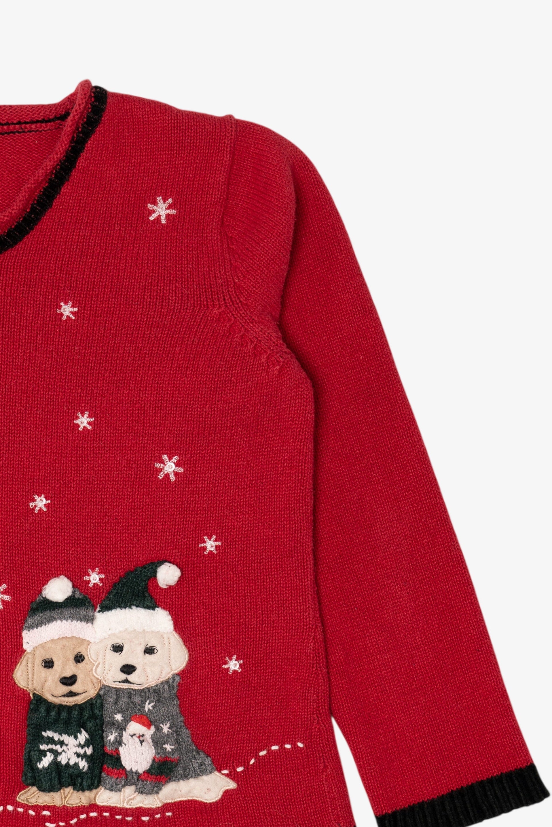 Vintage Red Puppies Ugly Christmas Cardigan (1990s)