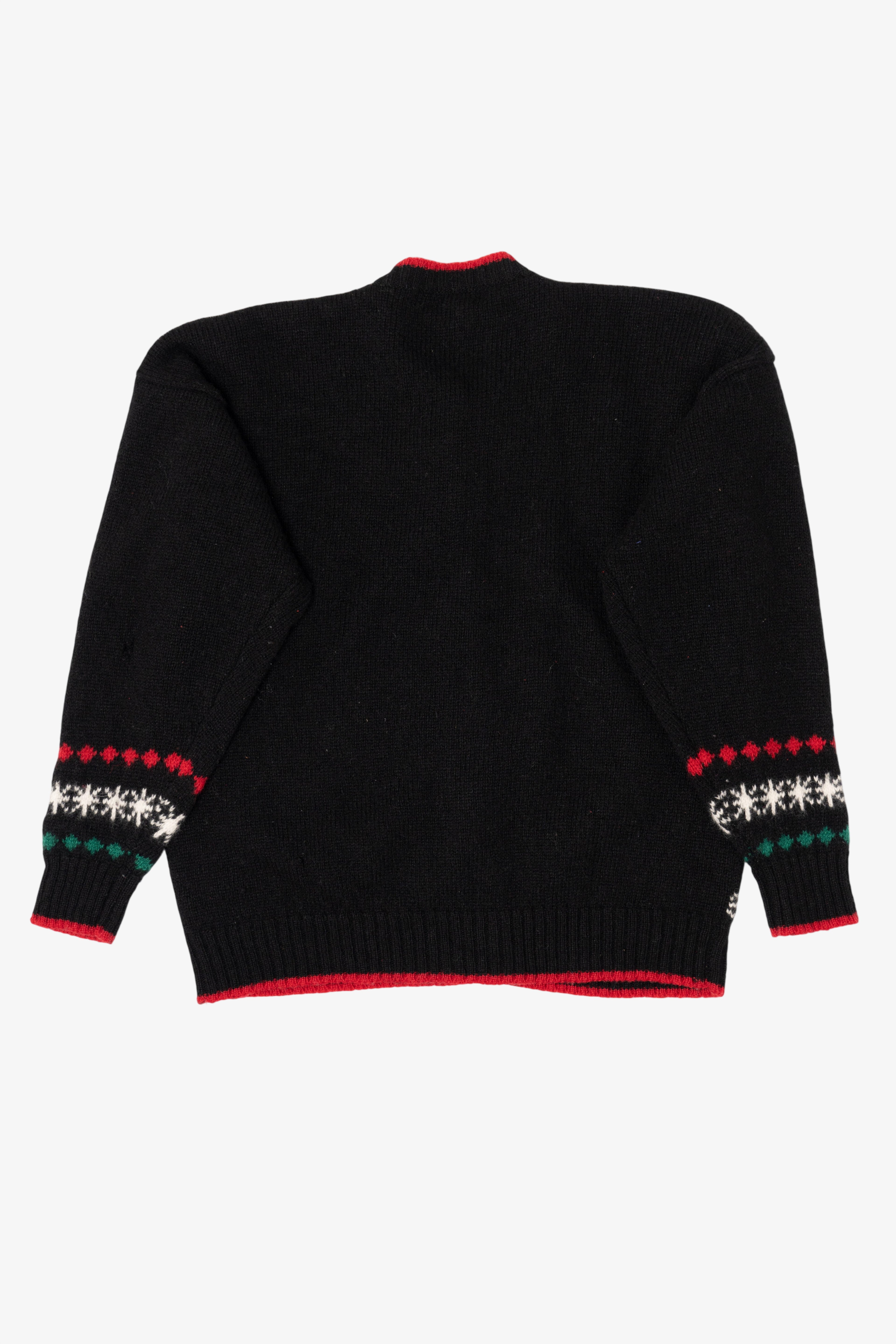 Vintage Black Charter Club Ugly Christmas Cardigan (1990s)
