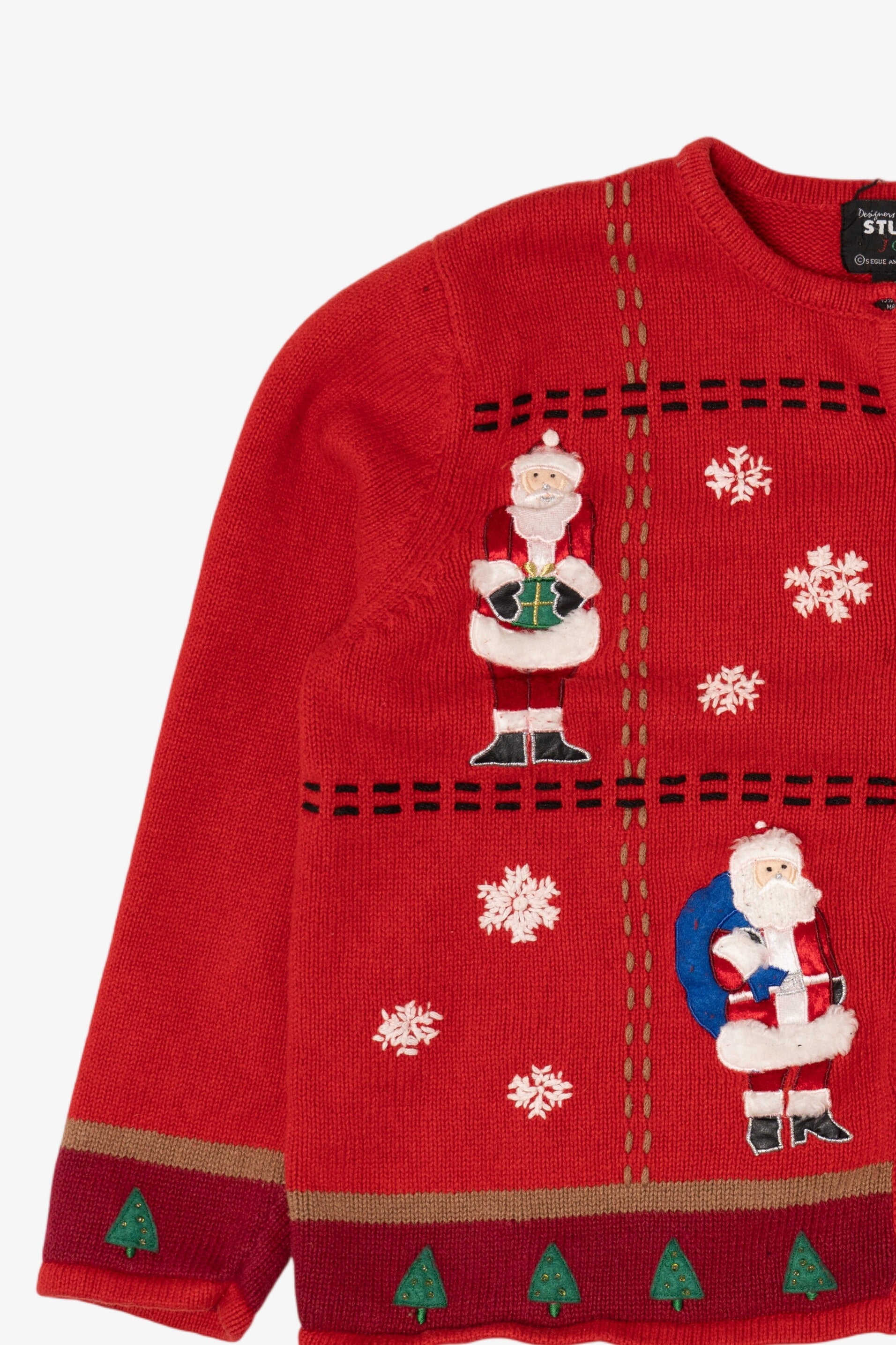Vintage Red Studio Joy Santa Ugly Christmas Cardigan (1990s)