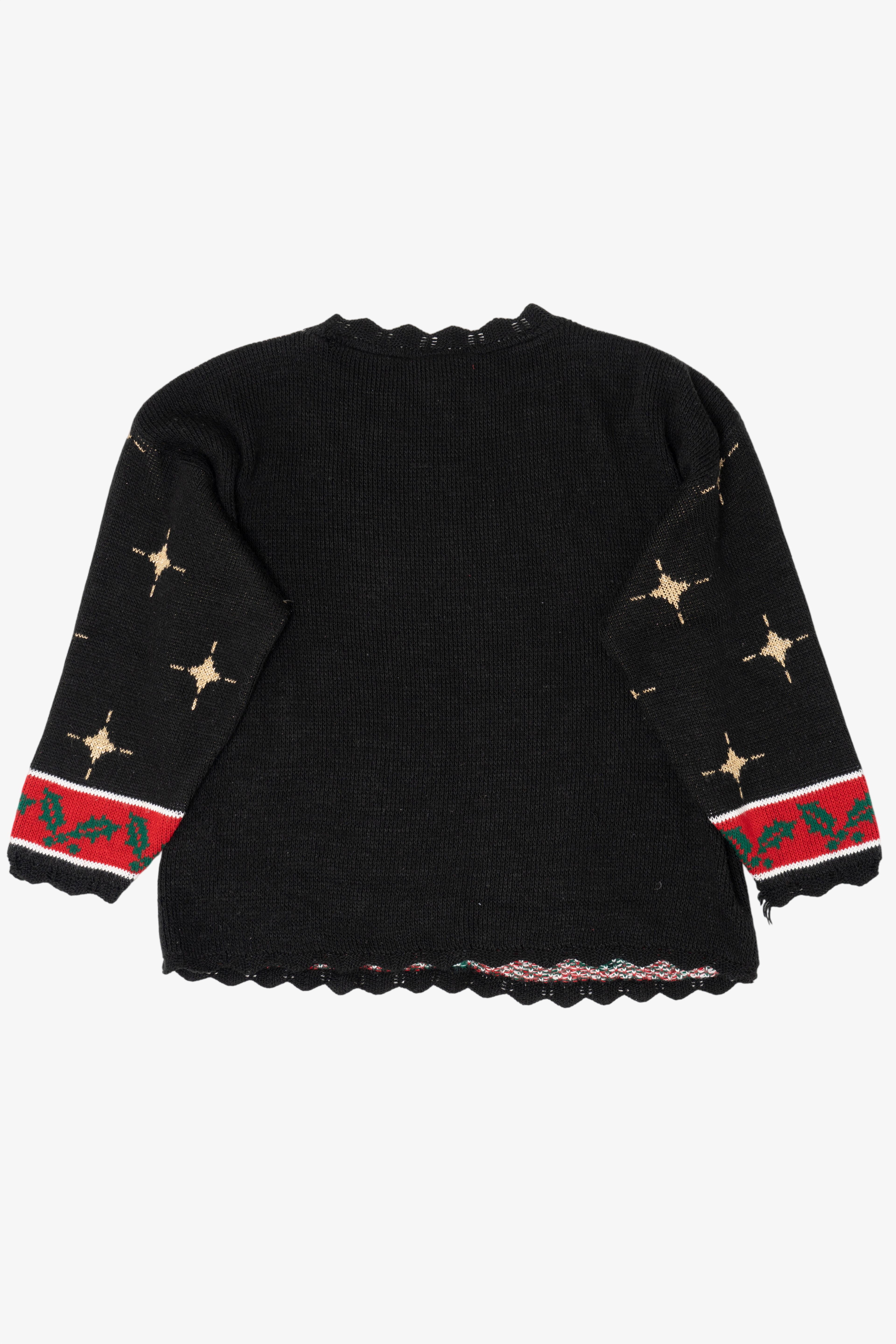 Vintage Black Holiday Time Ugly Christmas Pullover (1980s)