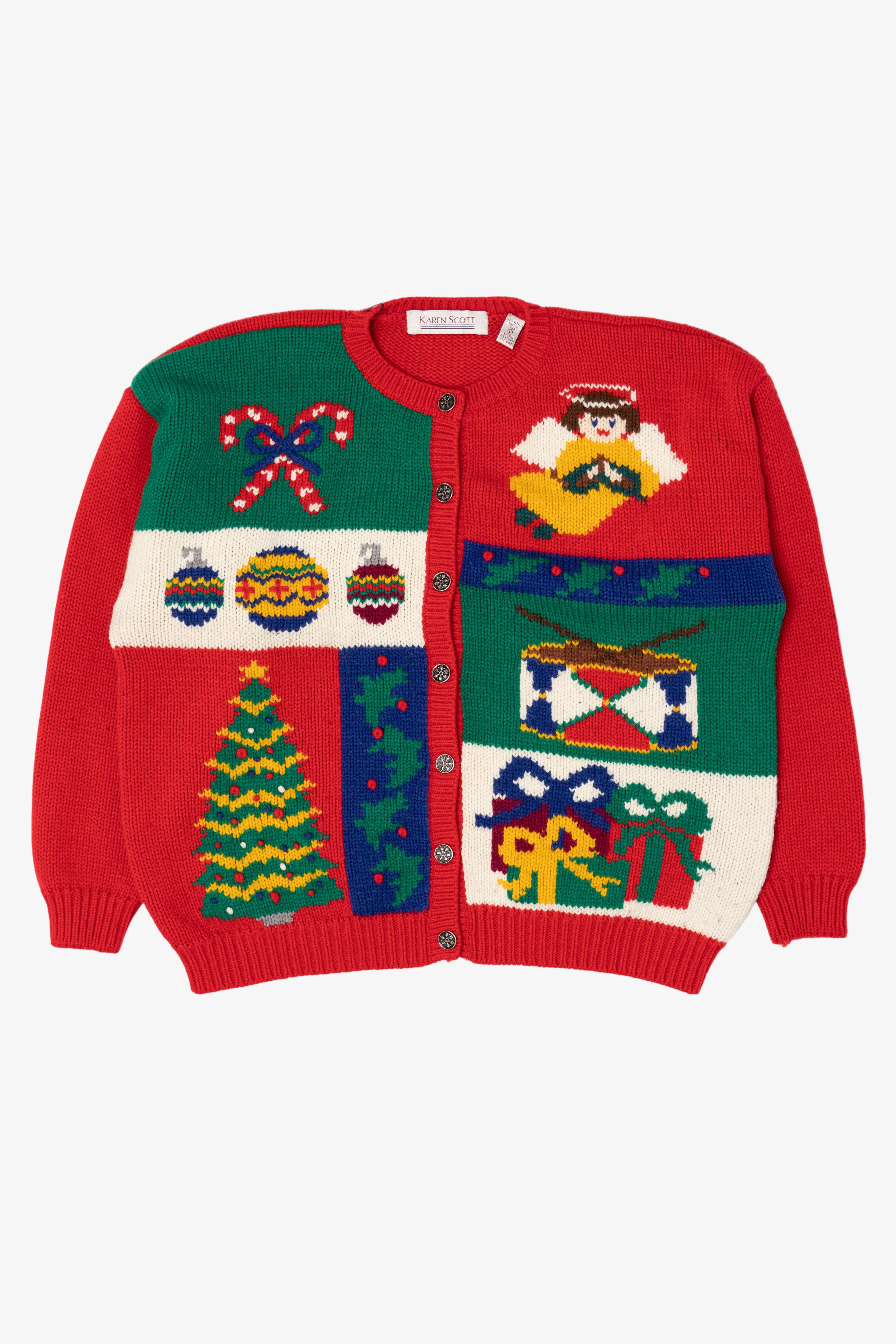 Vintage Red Karen Scott Ugly Christmas Cardigan (1990s)