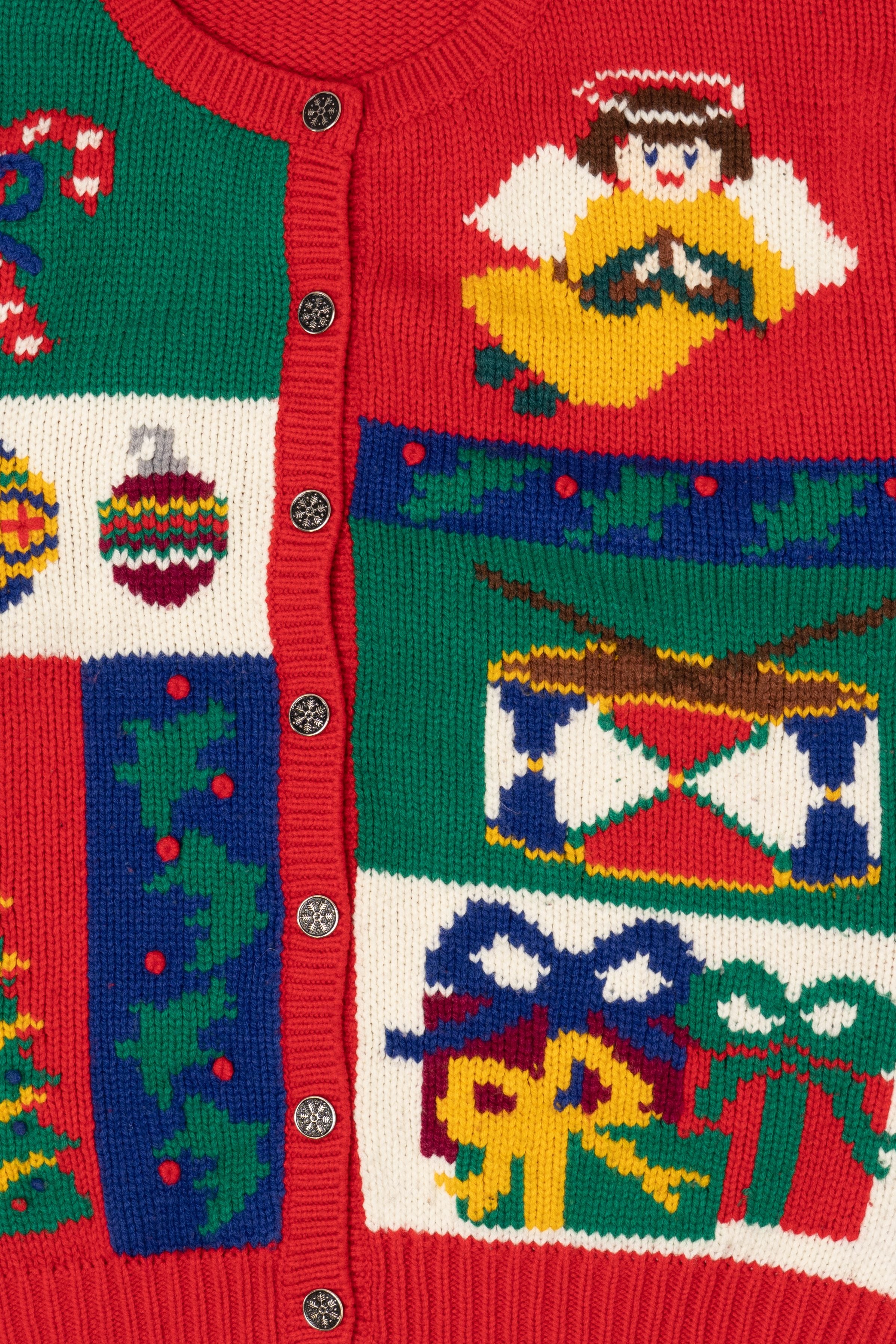 Vintage Red Karen Scott Ugly Christmas Cardigan (1990s)