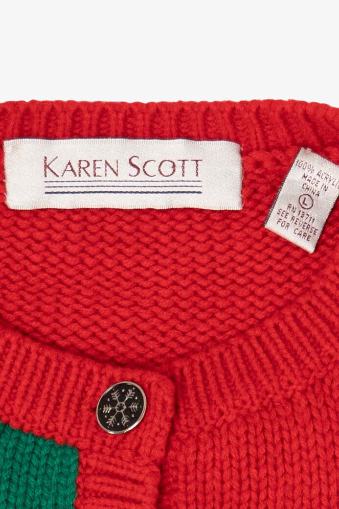 Vintage Red Karen Scott Ugly Christmas Cardigan (1990s)