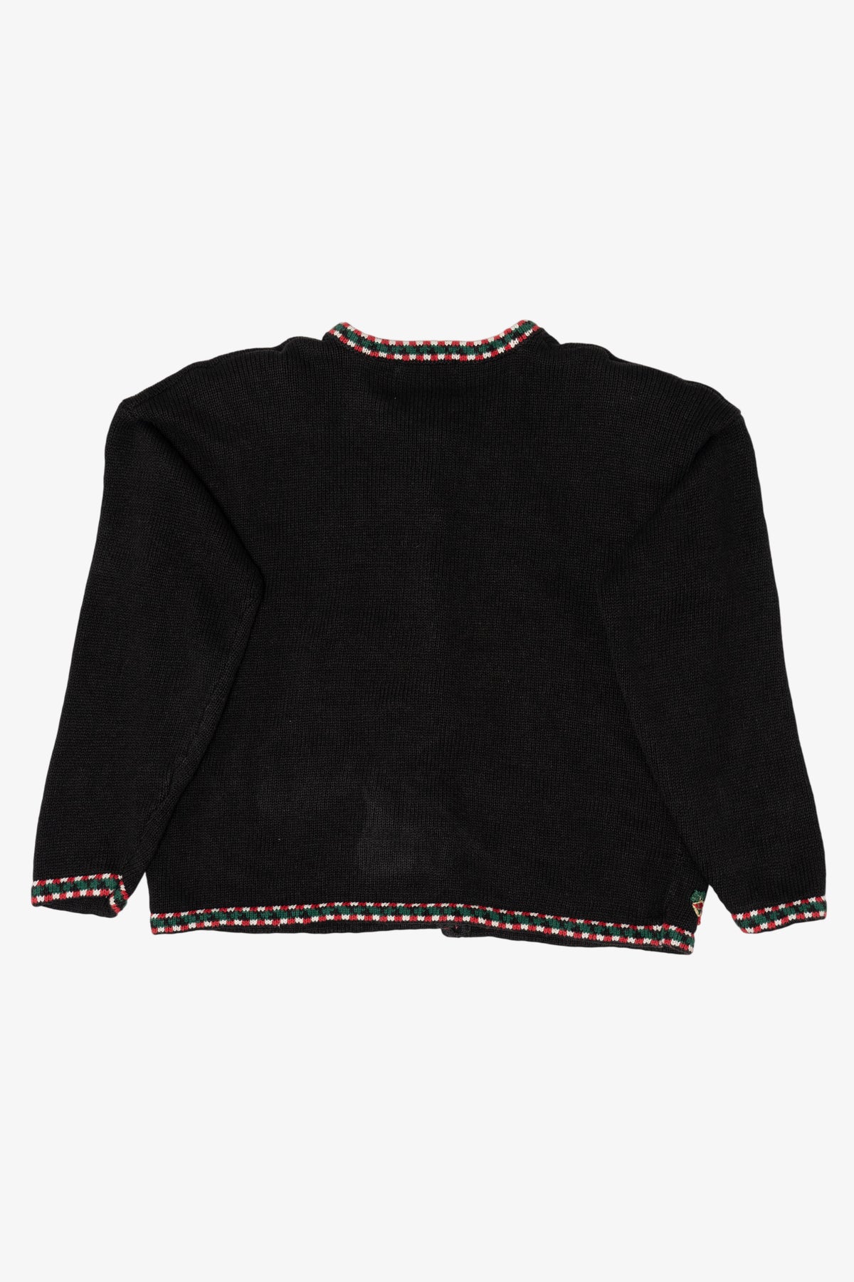 Vintage Black Heirloom Collectibles Santas Ugly Christmas Cardigan (1990s)