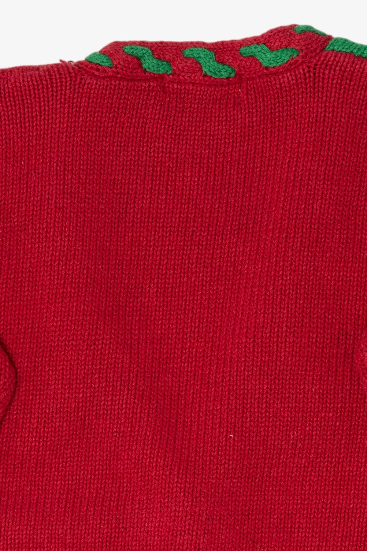 Vintage Hand Knit Red Jennifer Moore Ugly Christmas Cardigan (1990s)