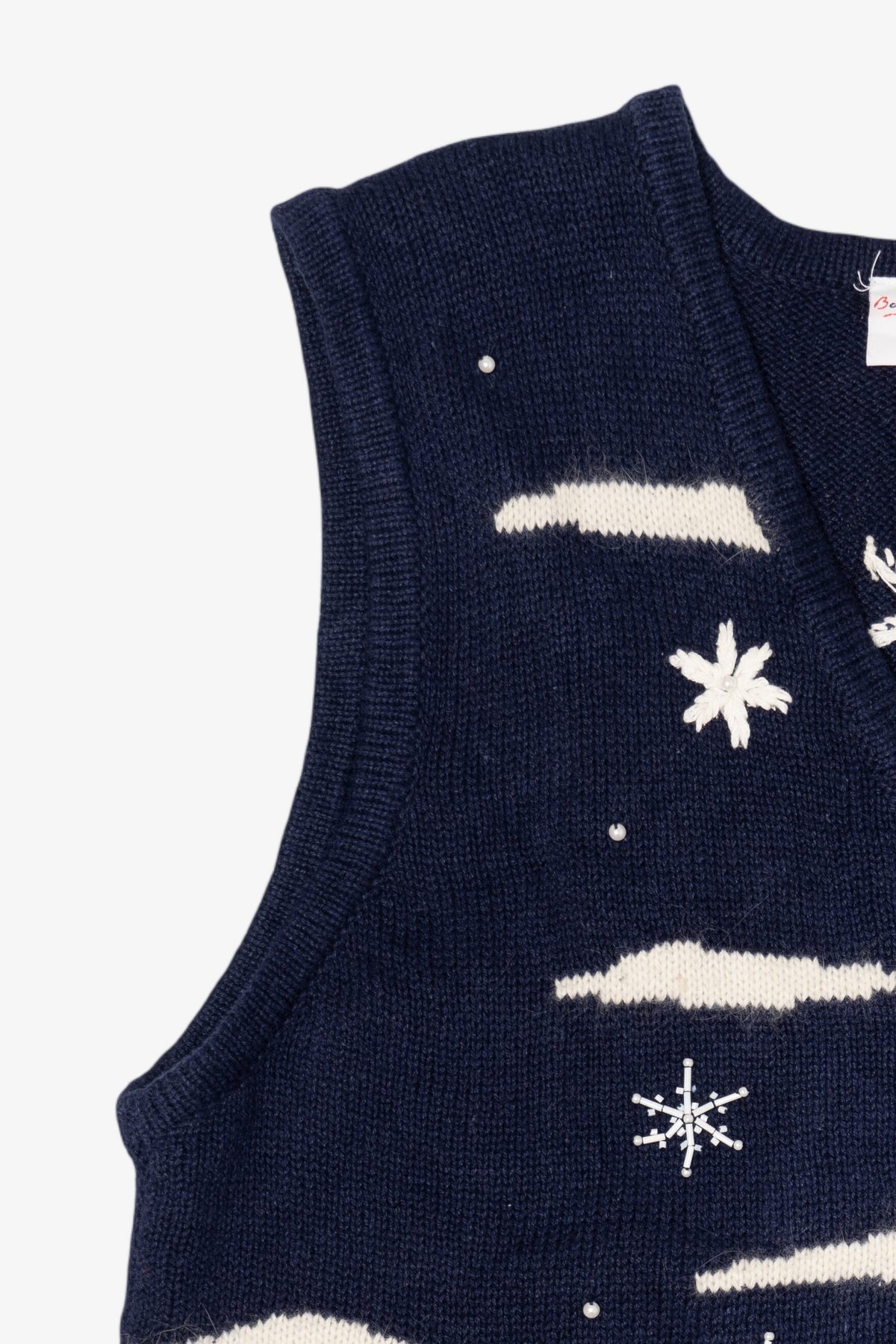 Vintage Navy Blue Bobbie Brooks Dogs Ugly Christmas Vest (1990s)