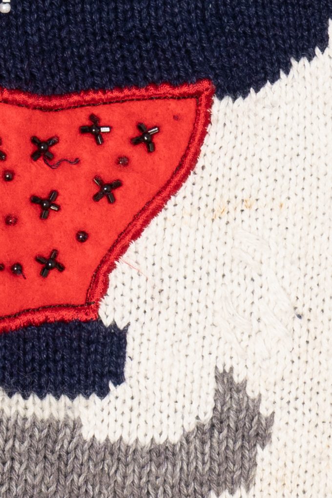 Vintage Navy Blue Bobbie Brooks Dogs Ugly Christmas Vest (1990s)