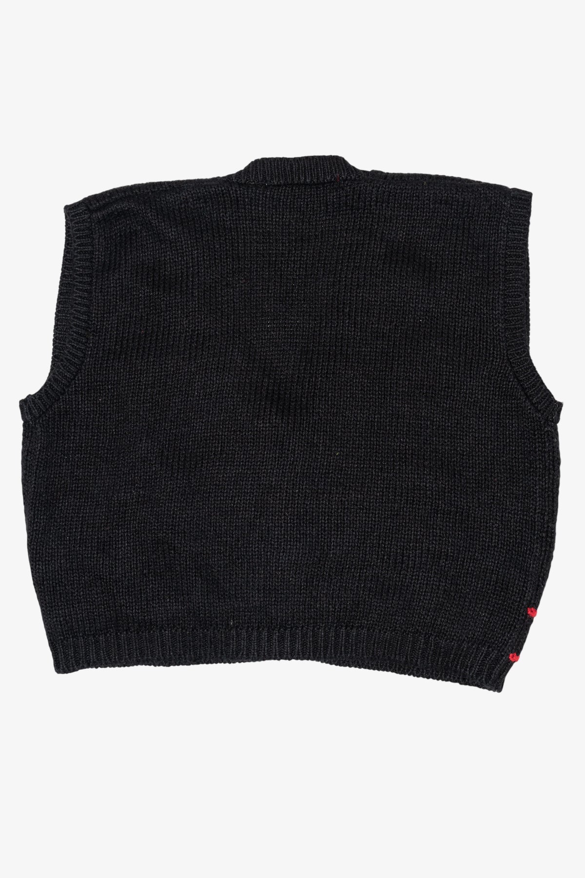 Vintage Hand Knit Black Blair Boutique Wreaths Ugly Christmas Vest (1990s)