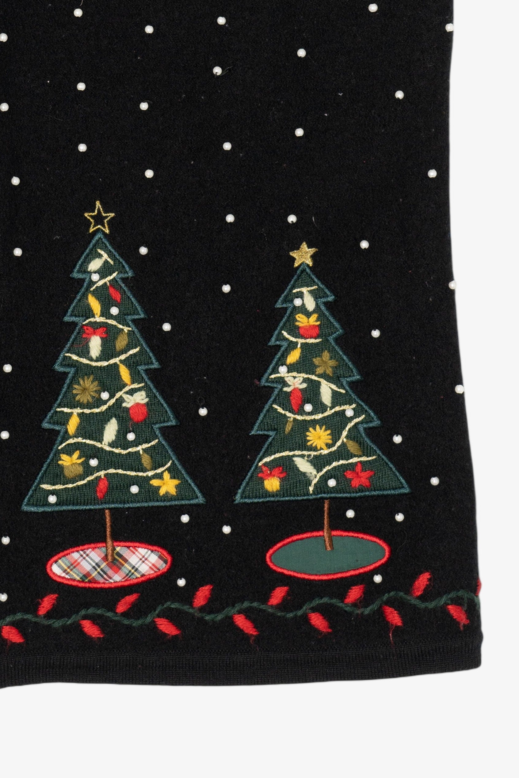 Vintage Black Charter Club Trees Ugly Christmas Vest (1990s)