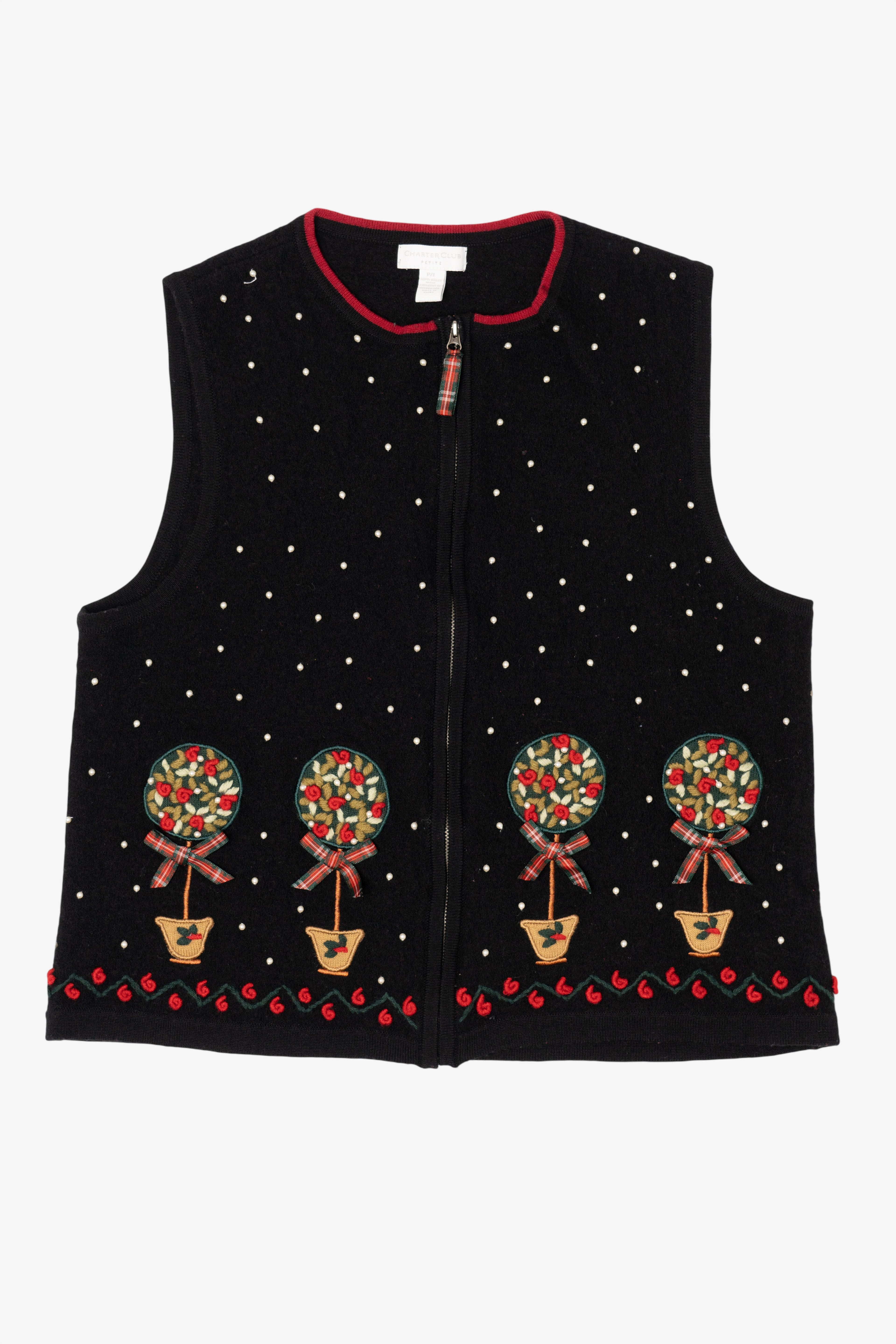 Vintage Black Charter Club Ugly Christmas Vest (1990s)