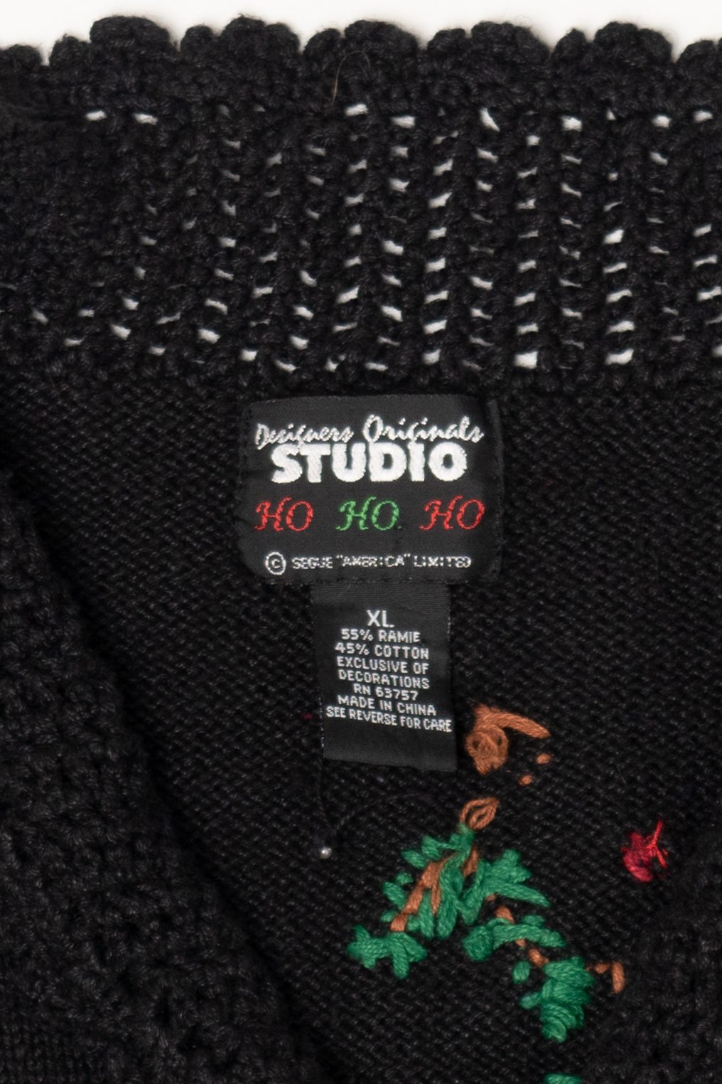 Vintage Black Designers Originals Studio Flowers Ugly Christmas Vest (1990s)