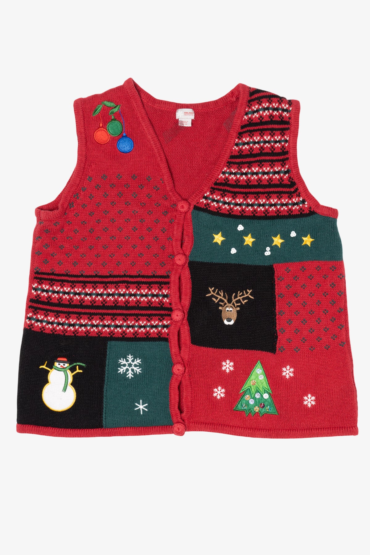 Vintage Red Holiday Editions Ugly Christmas Vest (1990s)