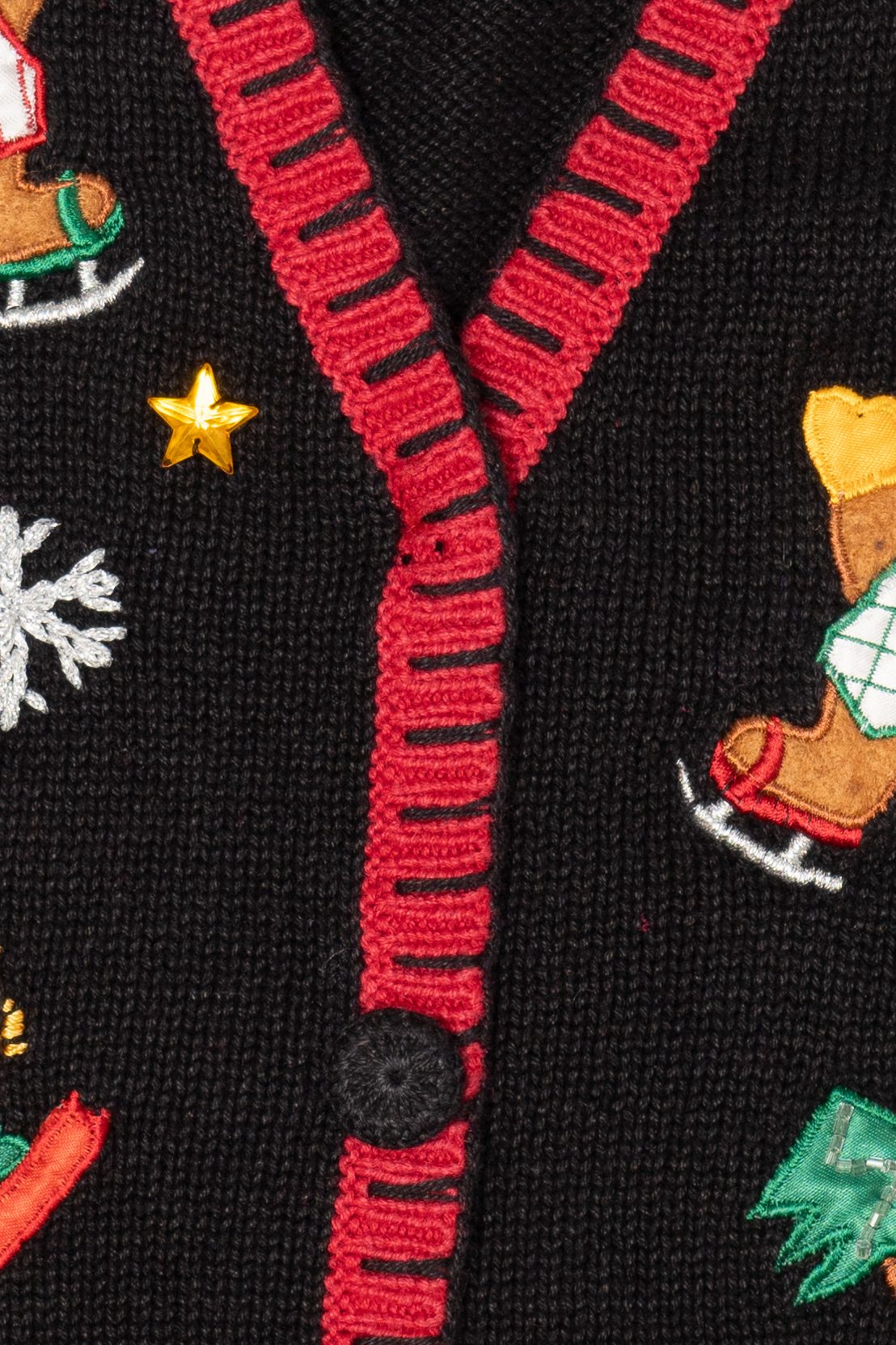 Vintage Black Nutcracker Bears Ugly Christmas Vest (1990s)