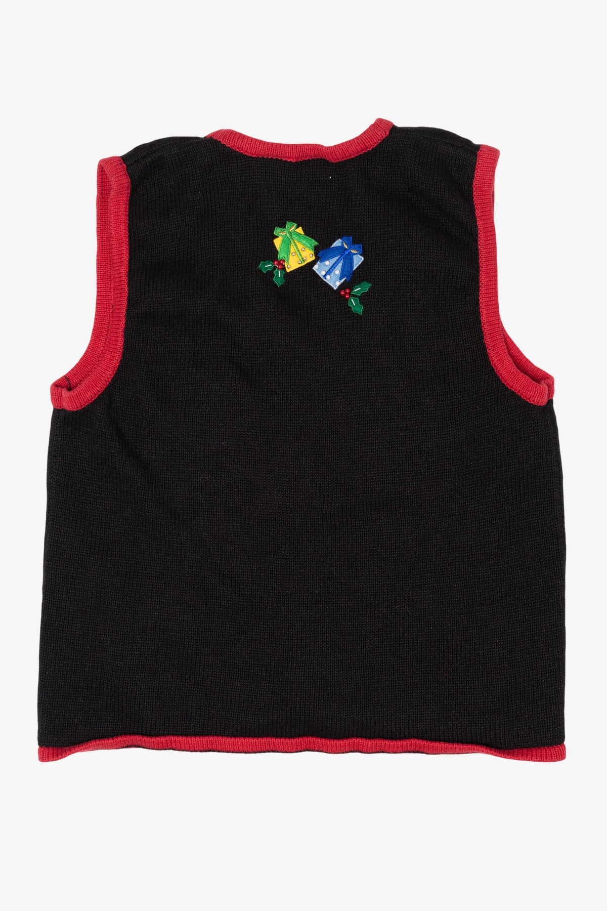 Vintage Black Bobbie Brooks Presents Ugly Christmas Vest (1990s)