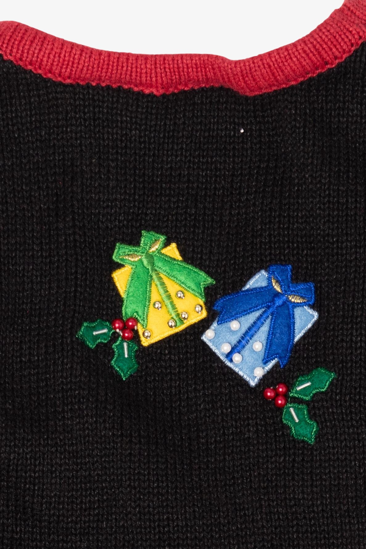 Vintage Black Bobbie Brooks Presents Ugly Christmas Vest (1990s)