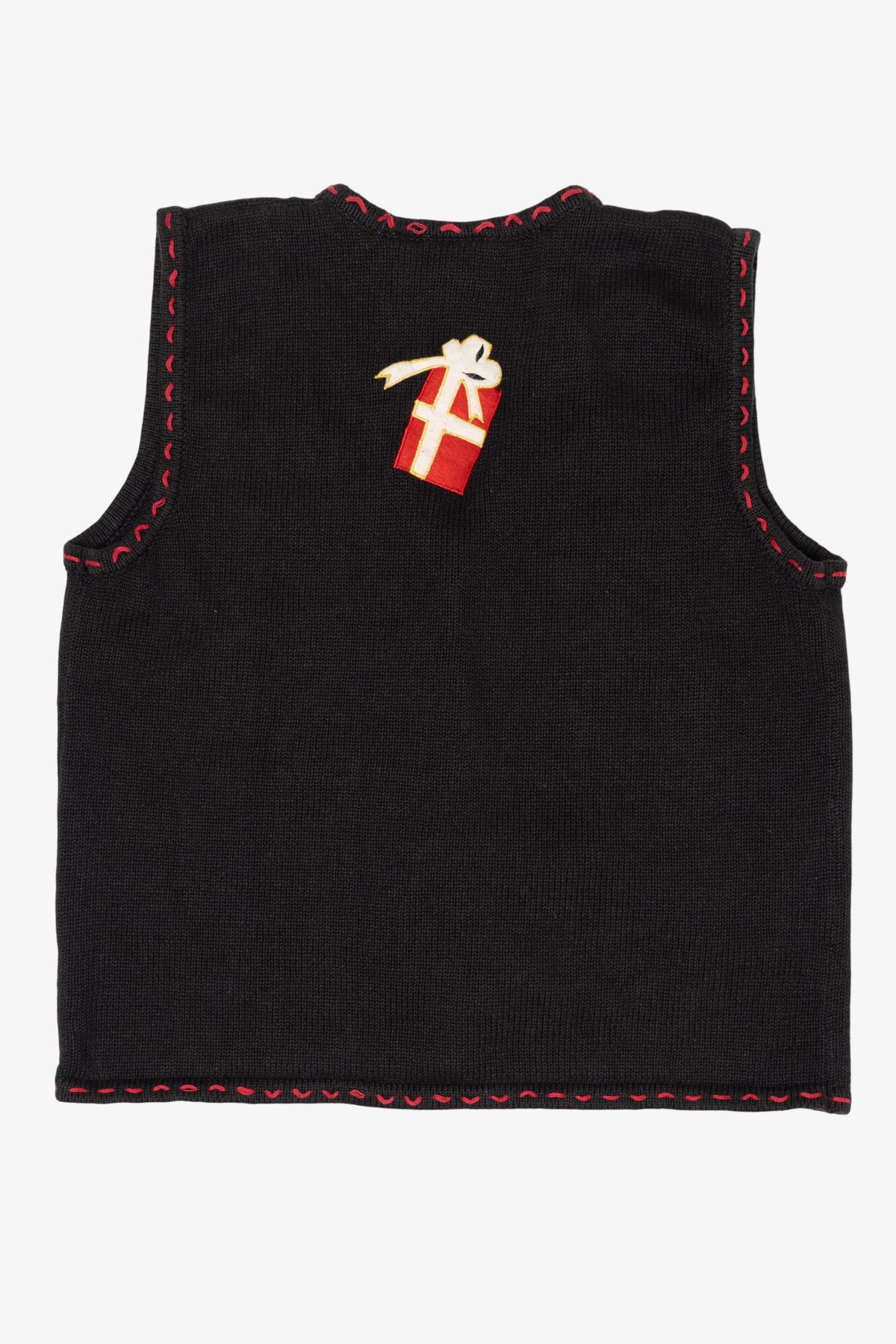 Vintage Black Bobbie Brooks Presents Ugly Christmas Vest (1990s)