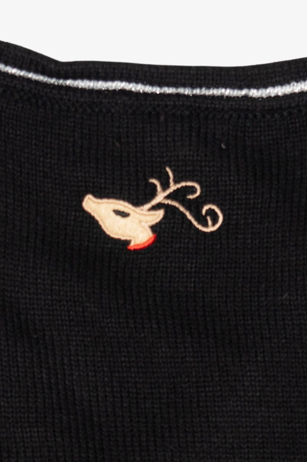 Vintage Black White Stag Reindeer Ugly Christmas Vest (1990s)