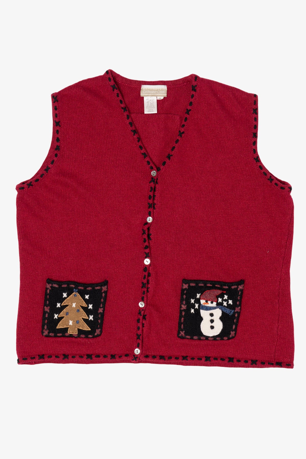 Vintage Red Coldwater Creek Ugly Christmas Vest (1990s)