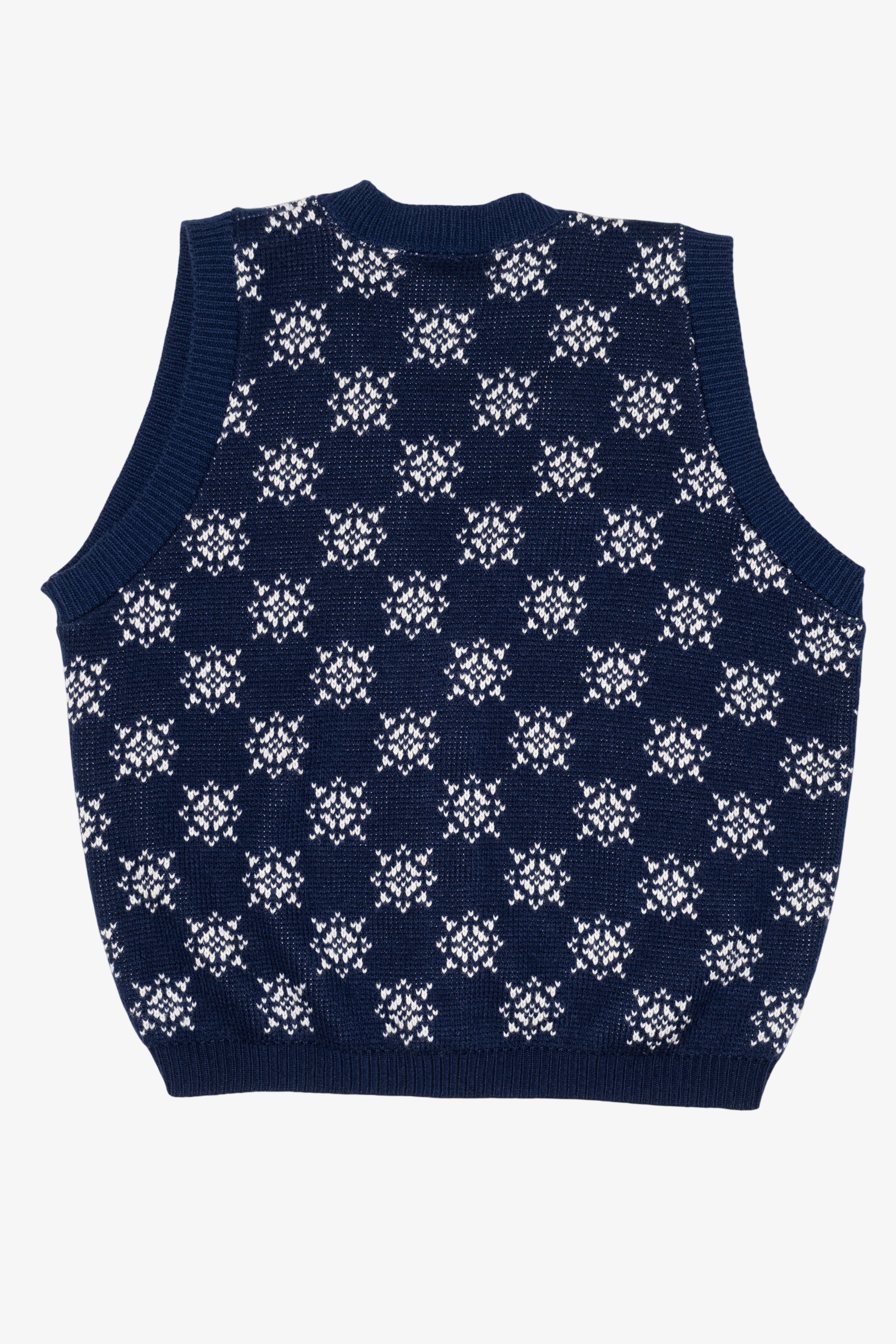 Vintage Navy Blue Cabin Creek Snowmen Ugly Christmas Vest (1990s)