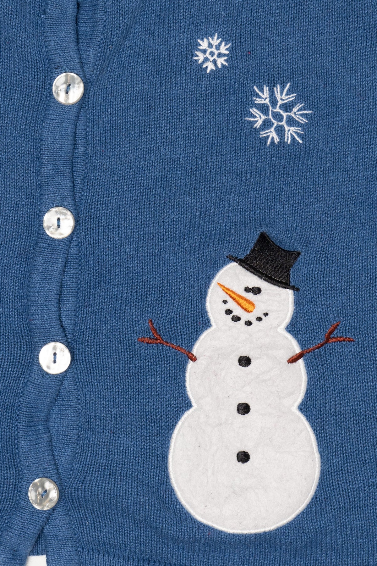 Vintage Blue Holiday Faire Snowman Ugly Christmas Vest (2000s)