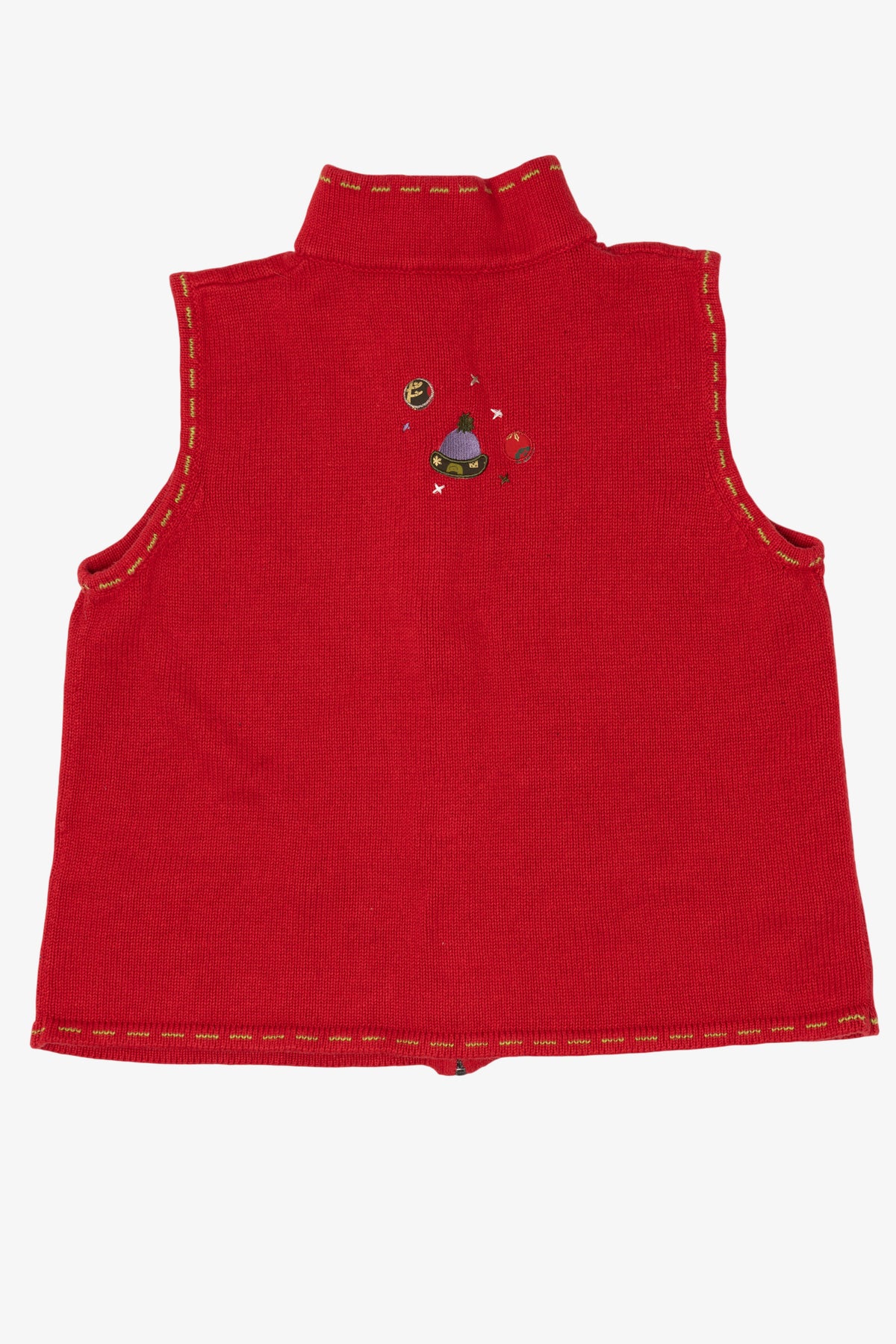 Vintage Red Christopher & Banks Snowmen Ugly Christmas Vest (1990s)