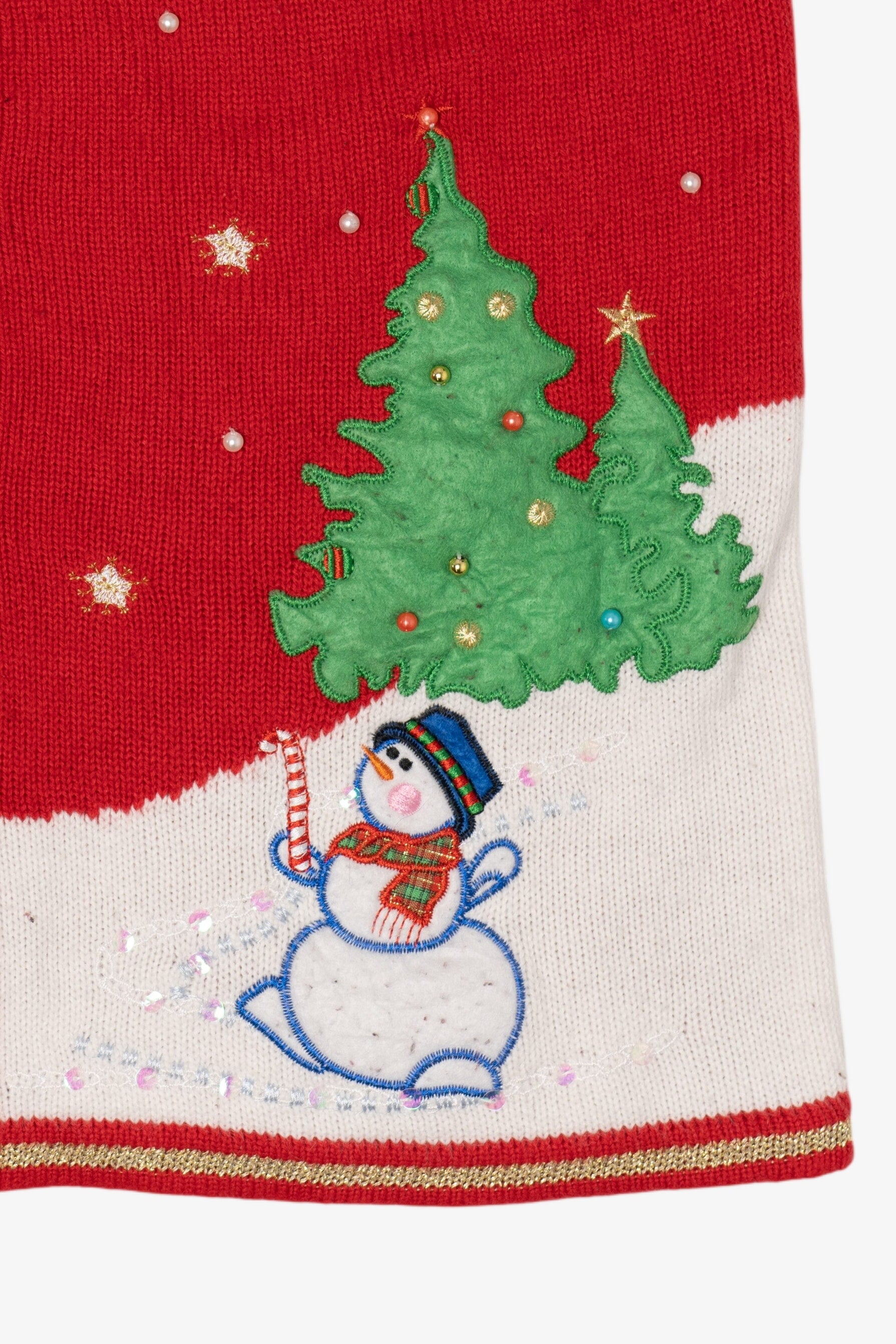 Vintage Red Snowmen Ugly Christmas Vest (2000s)