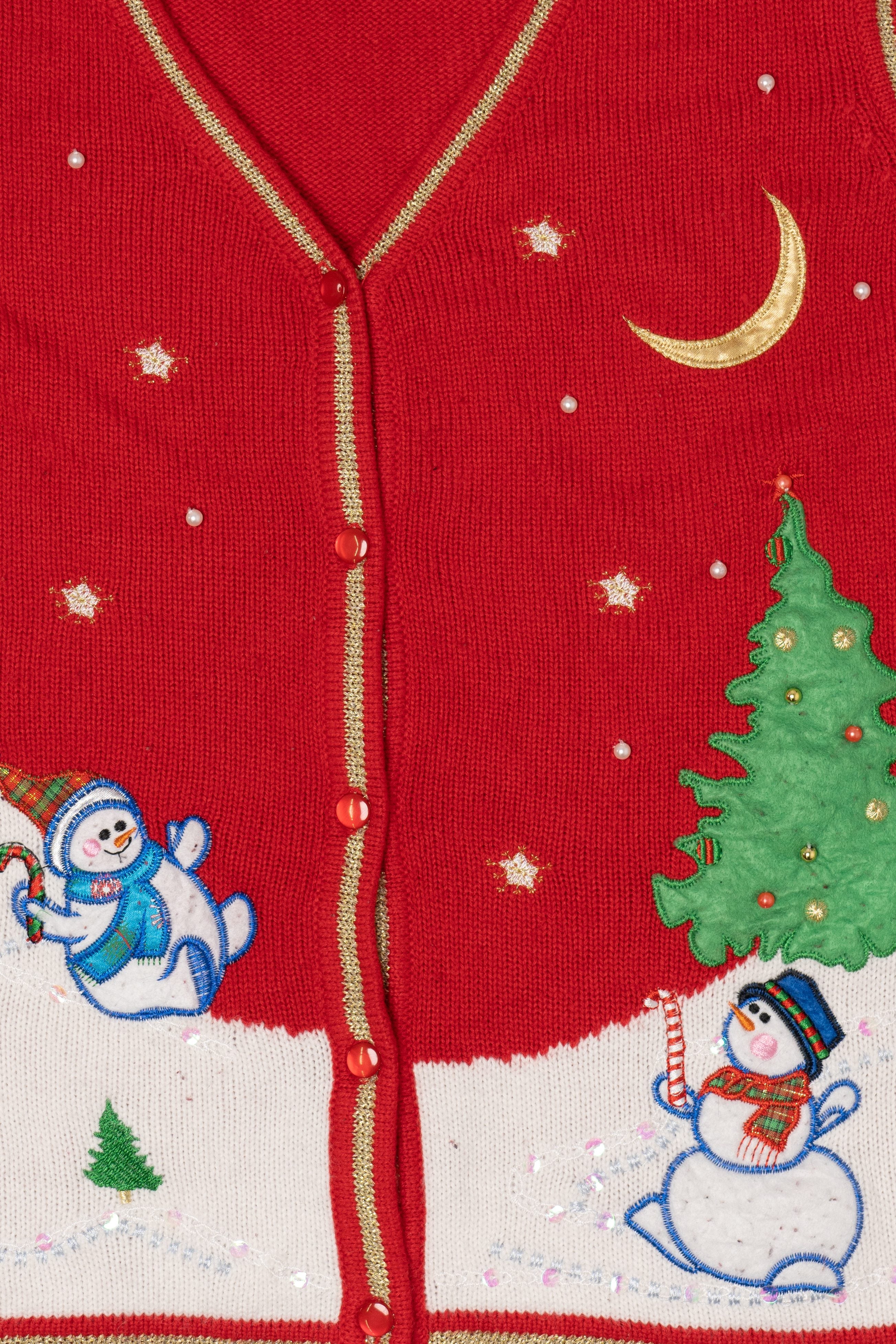 Vintage Red Snowmen Ugly Christmas Vest (2000s)