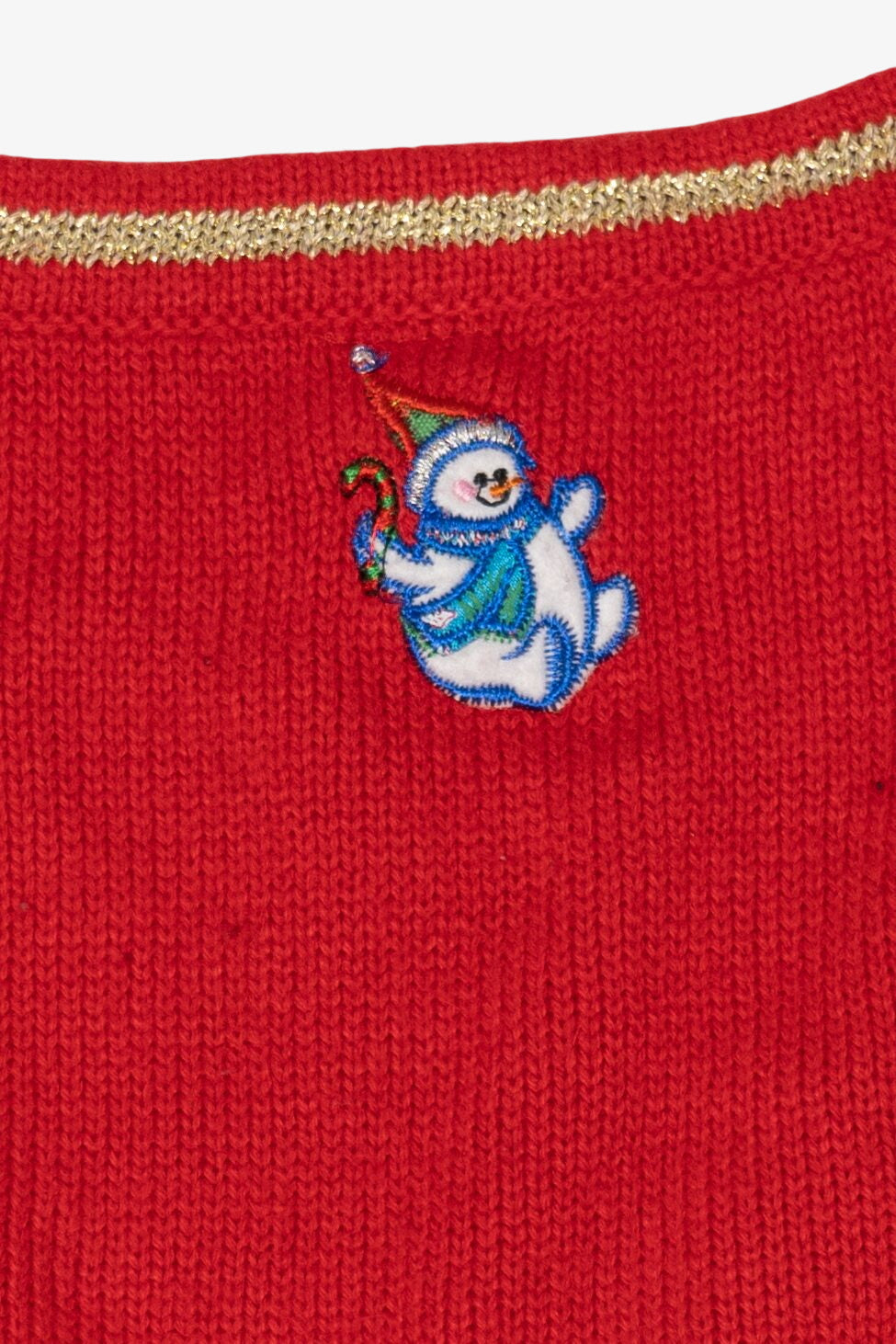 Vintage Red Snowmen Ugly Christmas Vest (2000s)