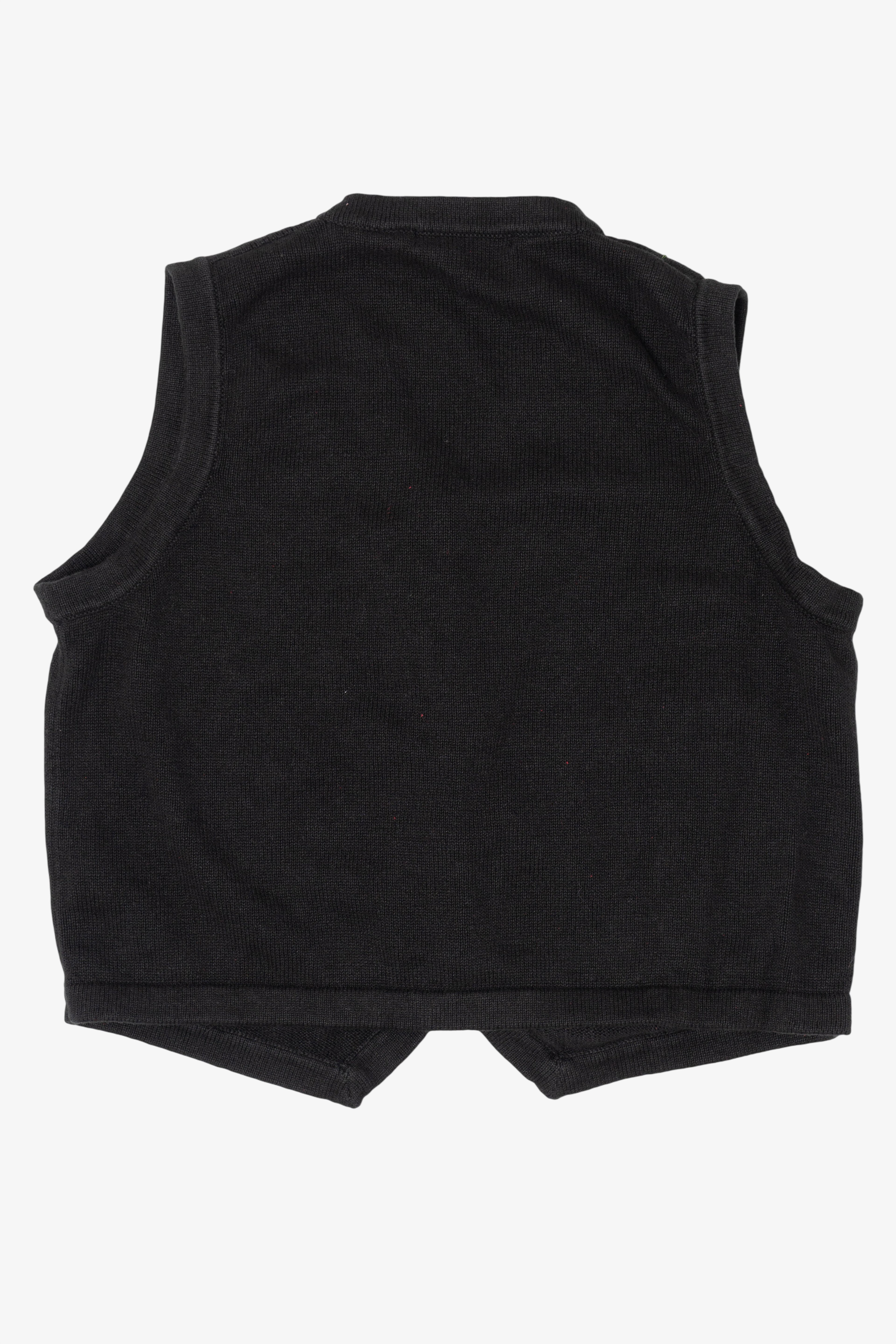 Vintage Black Ohi Poinsettias Ugly Christmas Vest (1990s)