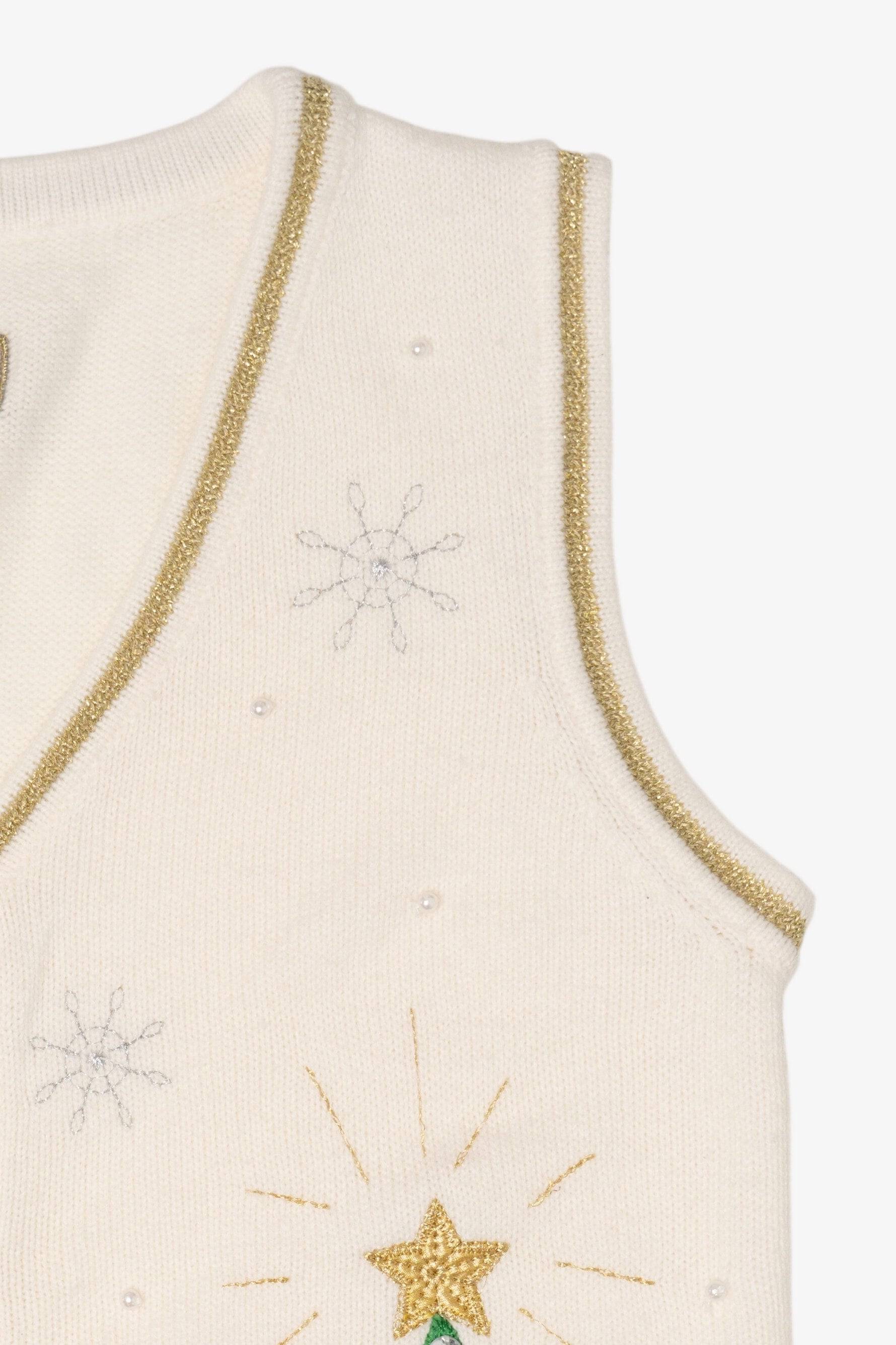 Vintage White Presents Ugly Christmas Vest (1990s)