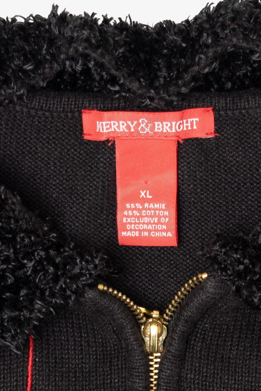 Vintage Black Merry & Bright Presents Ugly Christmas Vest (2000s)