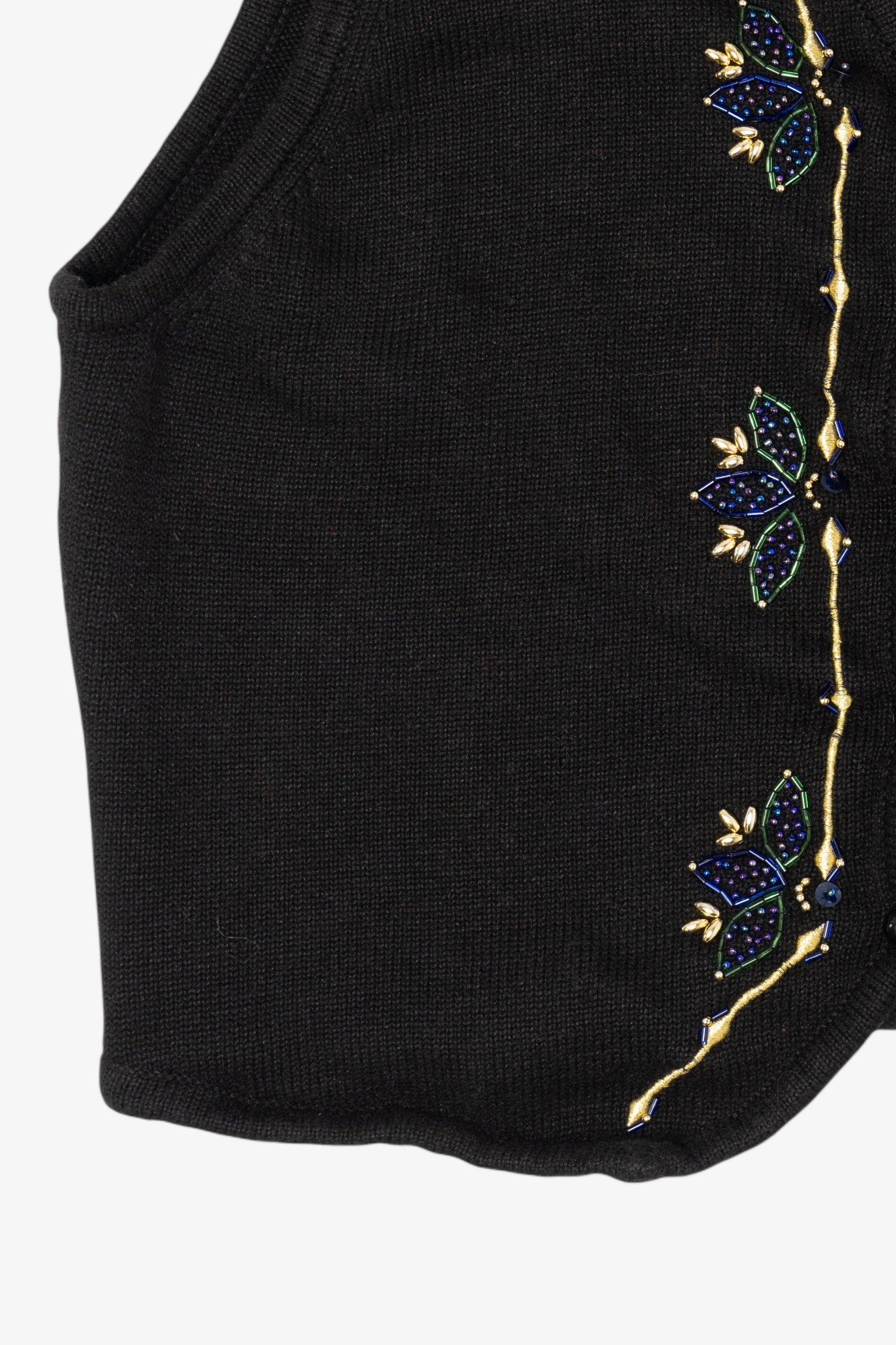 Vintage Black Joan Leslie Ugly Christmas Vest (1990s)