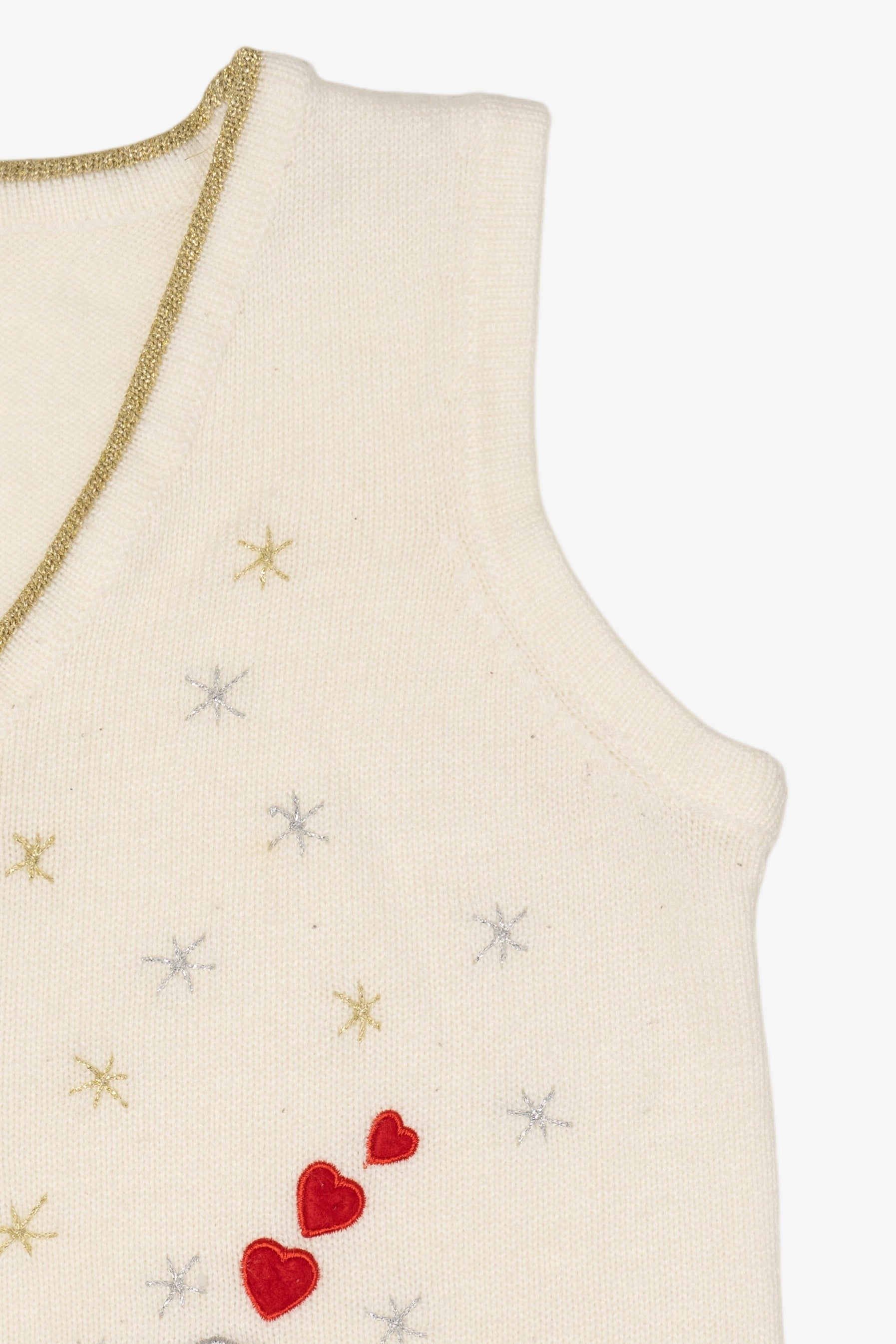 Vintage White "Happiness Is A Homespun Christmas" Ugly Christmas Vest (2000s)