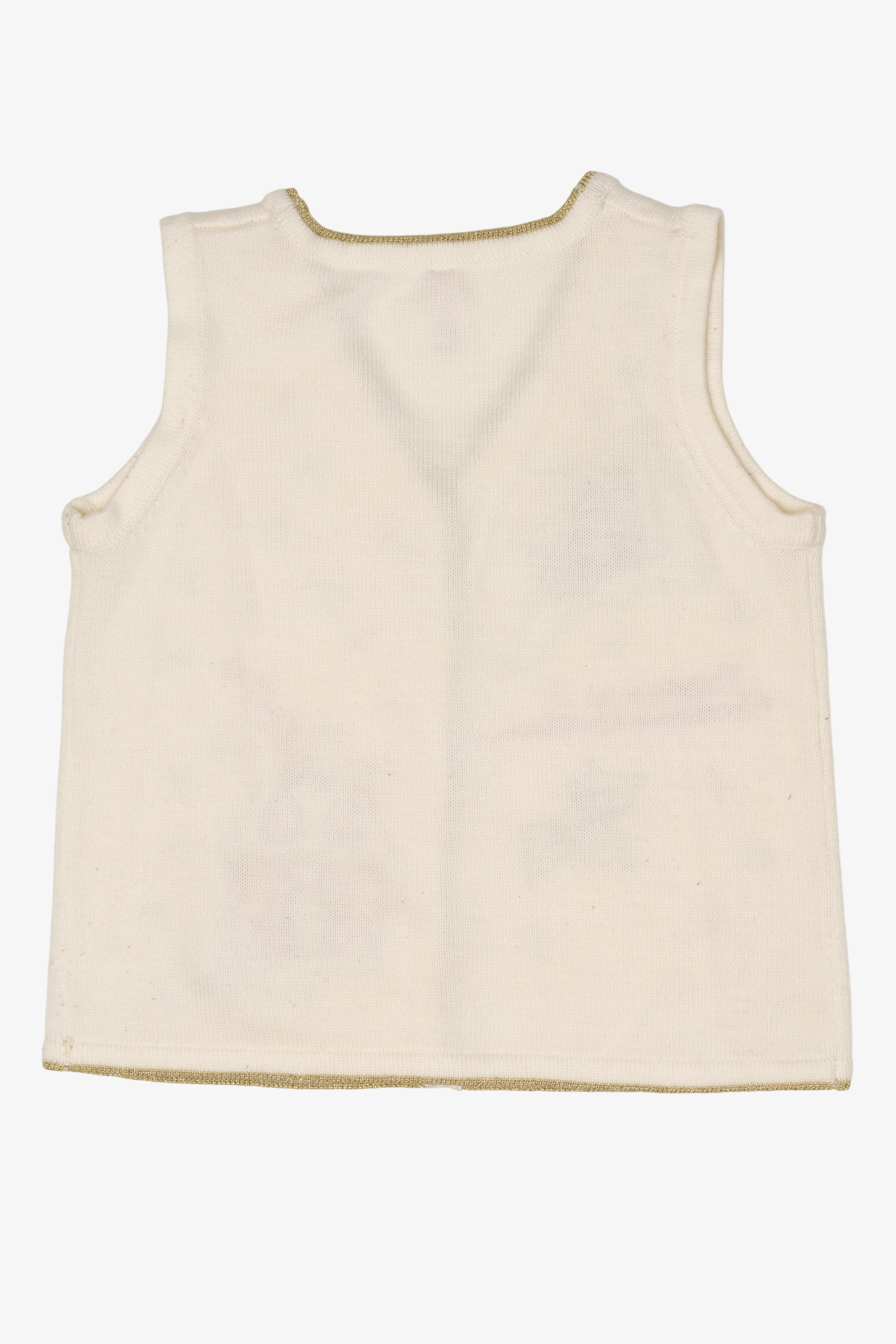 Vintage White "Happiness Is A Homespun Christmas" Ugly Christmas Vest (2000s)