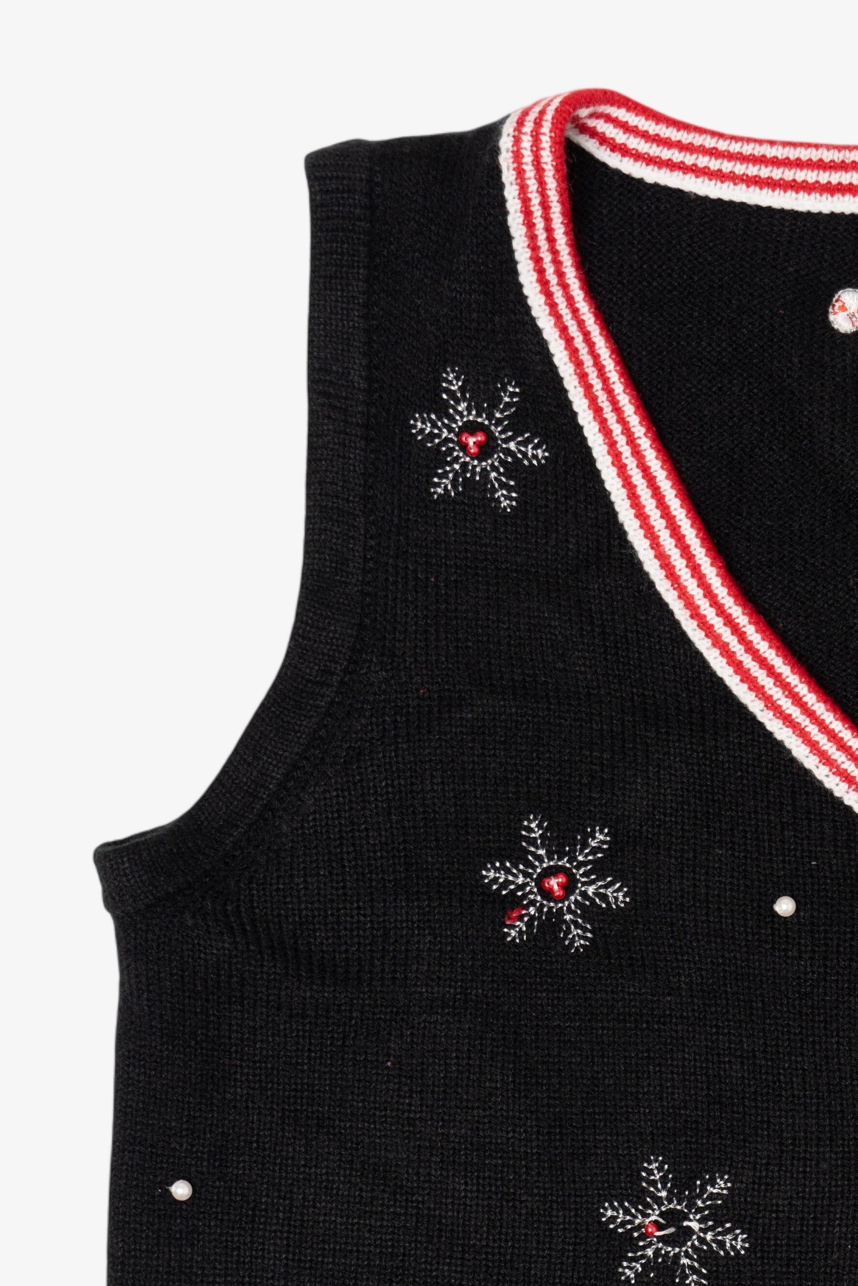 Vintage Black Snowmen Ugly Christmas Vest (2000s)