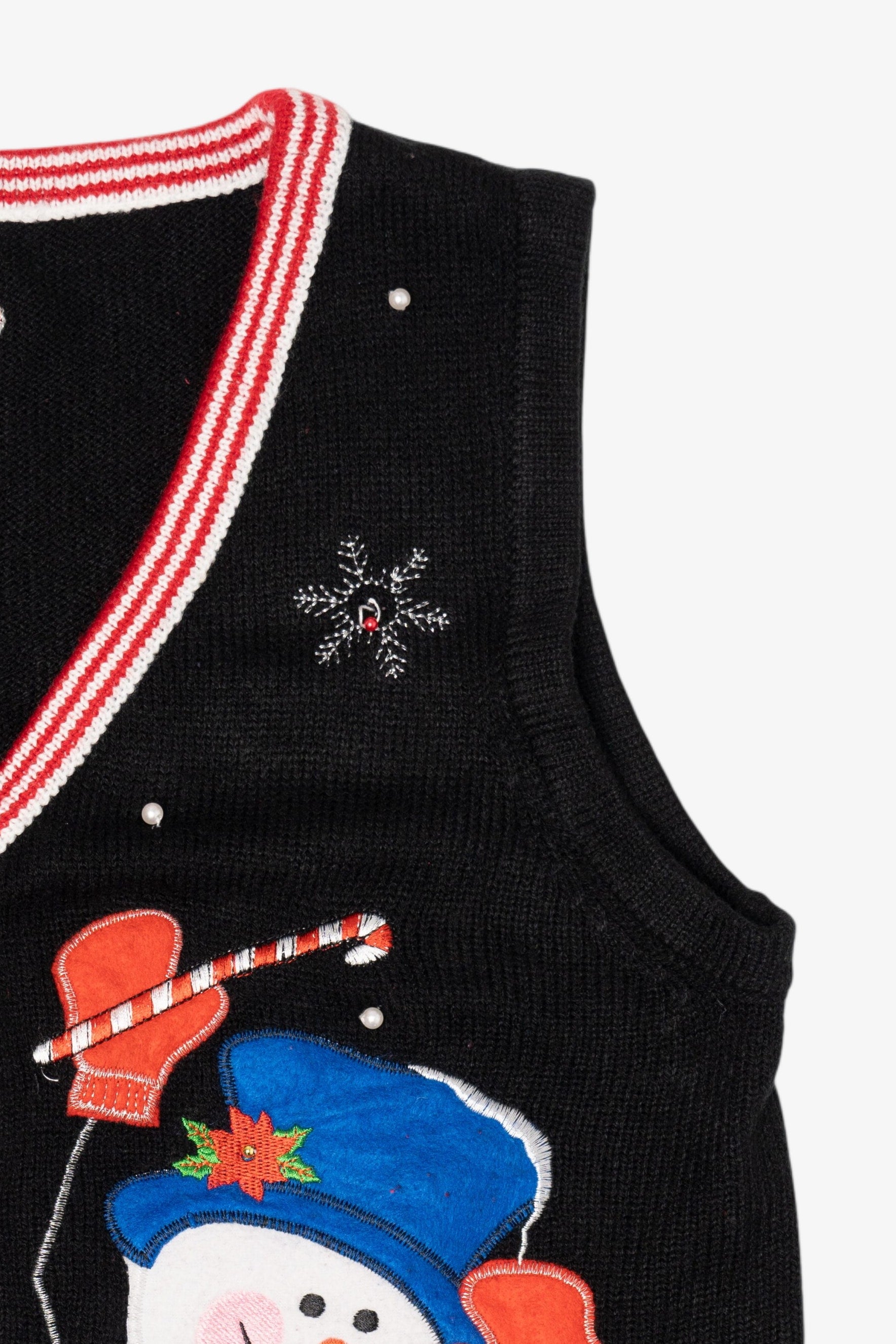 Vintage Black Snowmen Ugly Christmas Vest (2000s)
