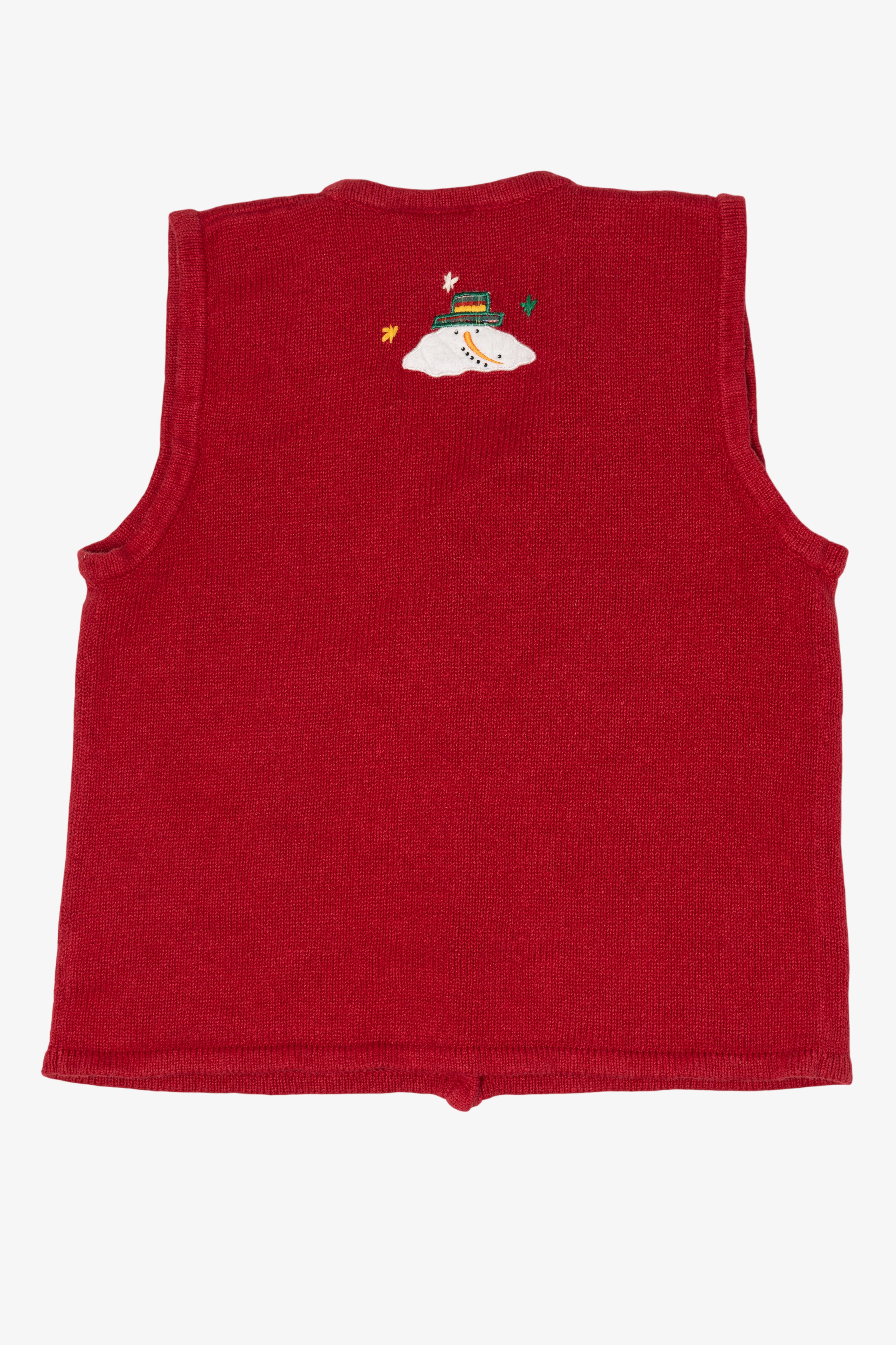 Vintage Red Bobbie Brooks Snowmen Ugly Christmas Vest (1990s)