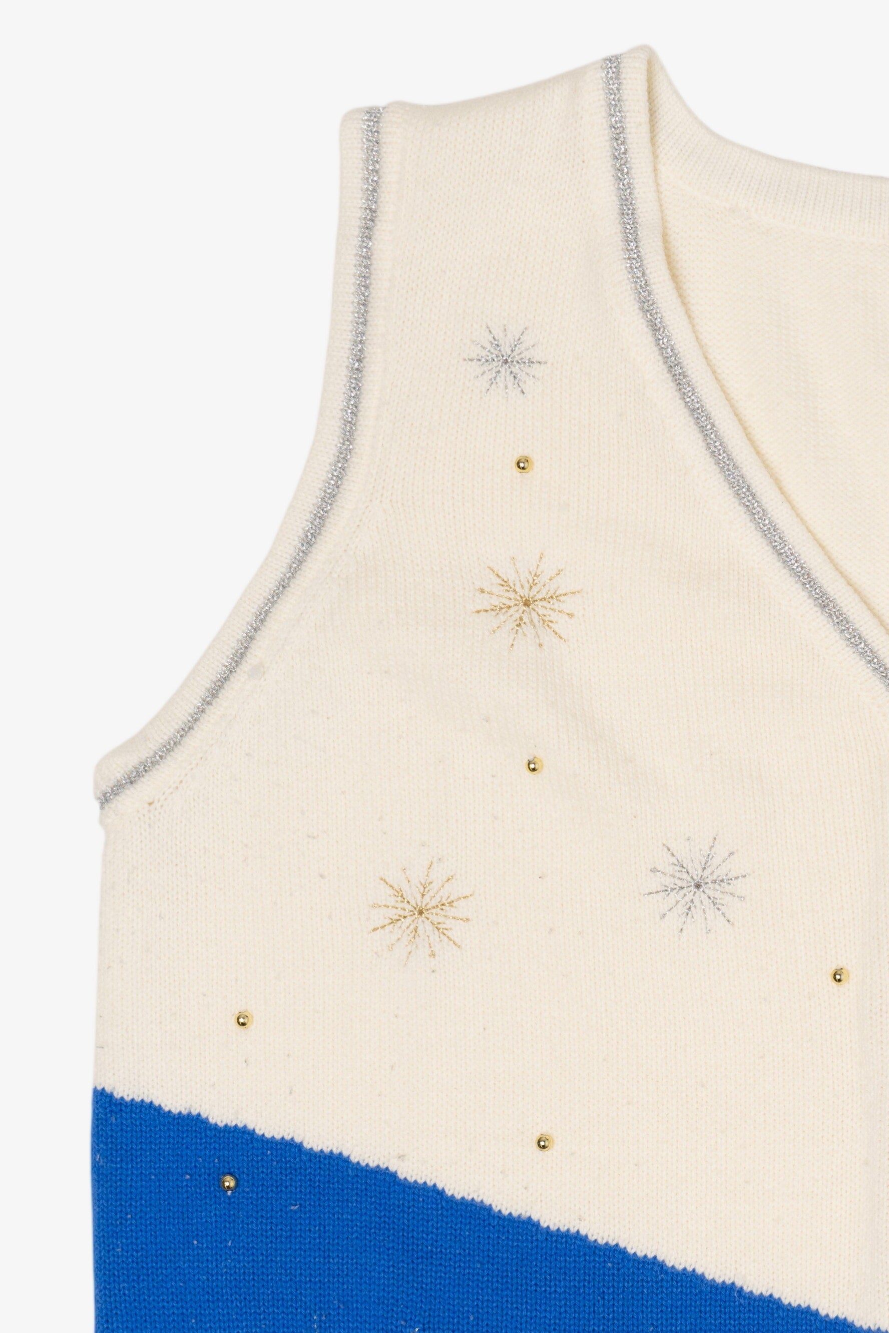 Vintage White Stag Snowman Polar Bear Ugly Christmas Vest (1990s)