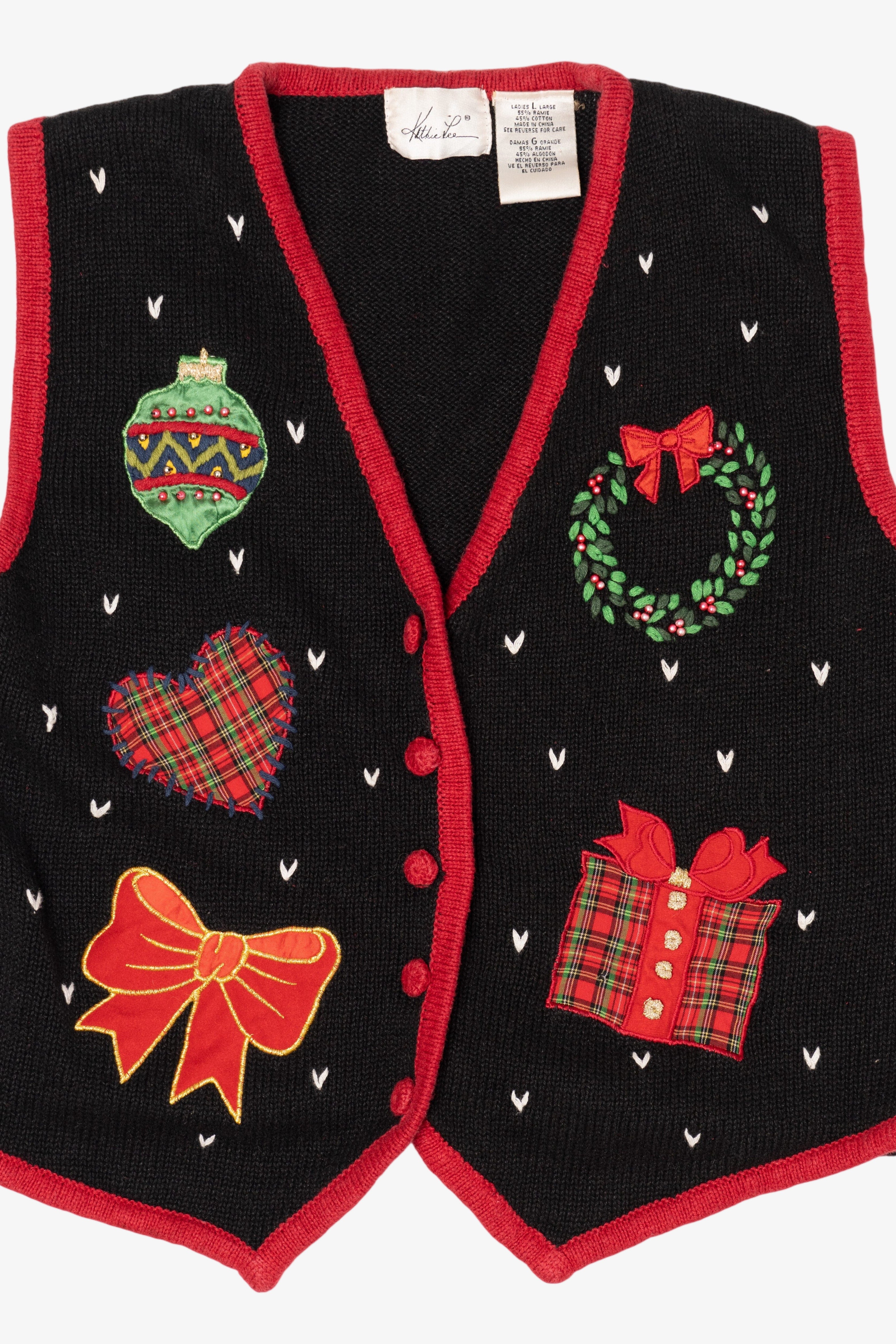 Vintage Black Kathie Lee Ugly Christmas Vest (1990s)