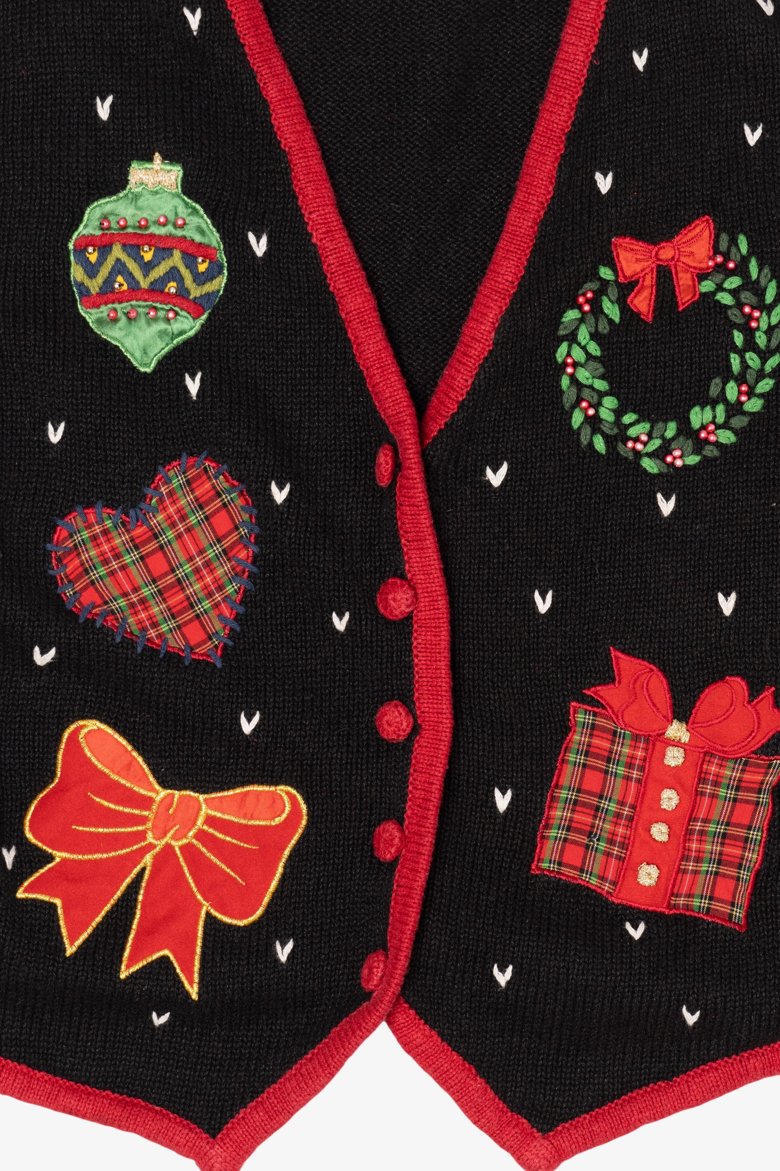 Vintage Black Kathie Lee Ugly Christmas Vest (1990s)