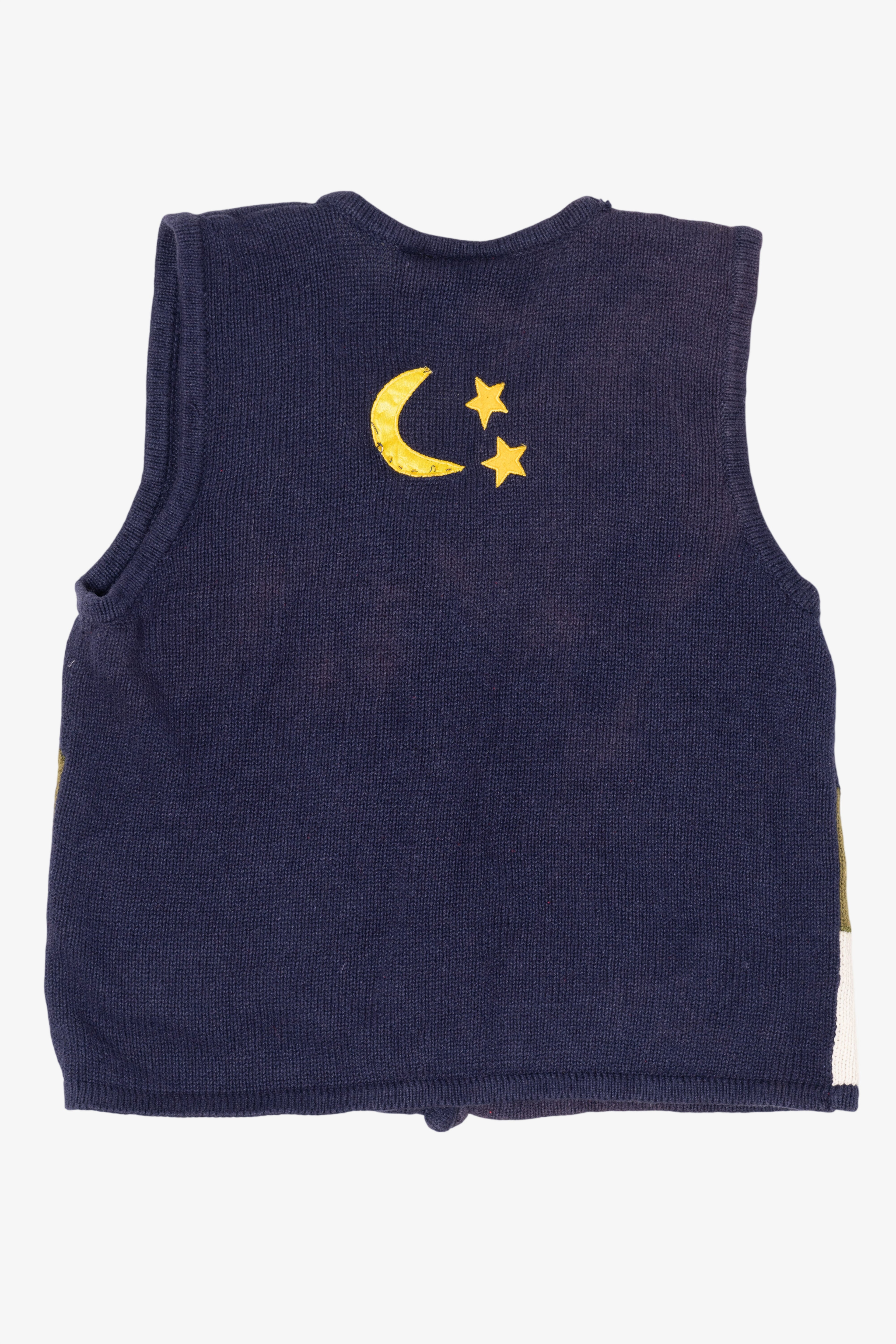 Vintage Navy Blue In Resource Snowmen Caroling Ugly Christmas Vest (1990s)