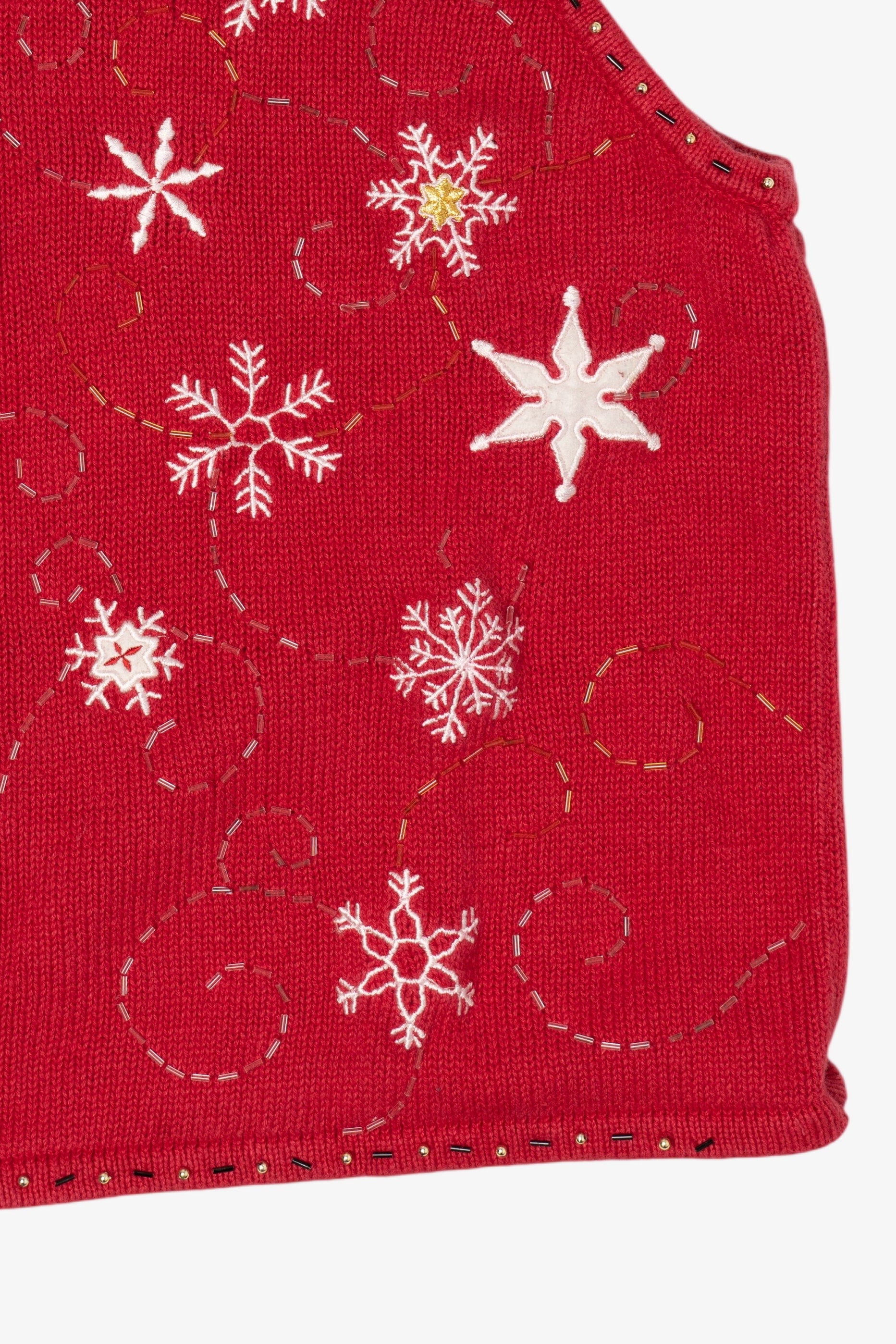 Vintage Red Studio Joy Snowflakes Ugly Christmas Vest (1990s)